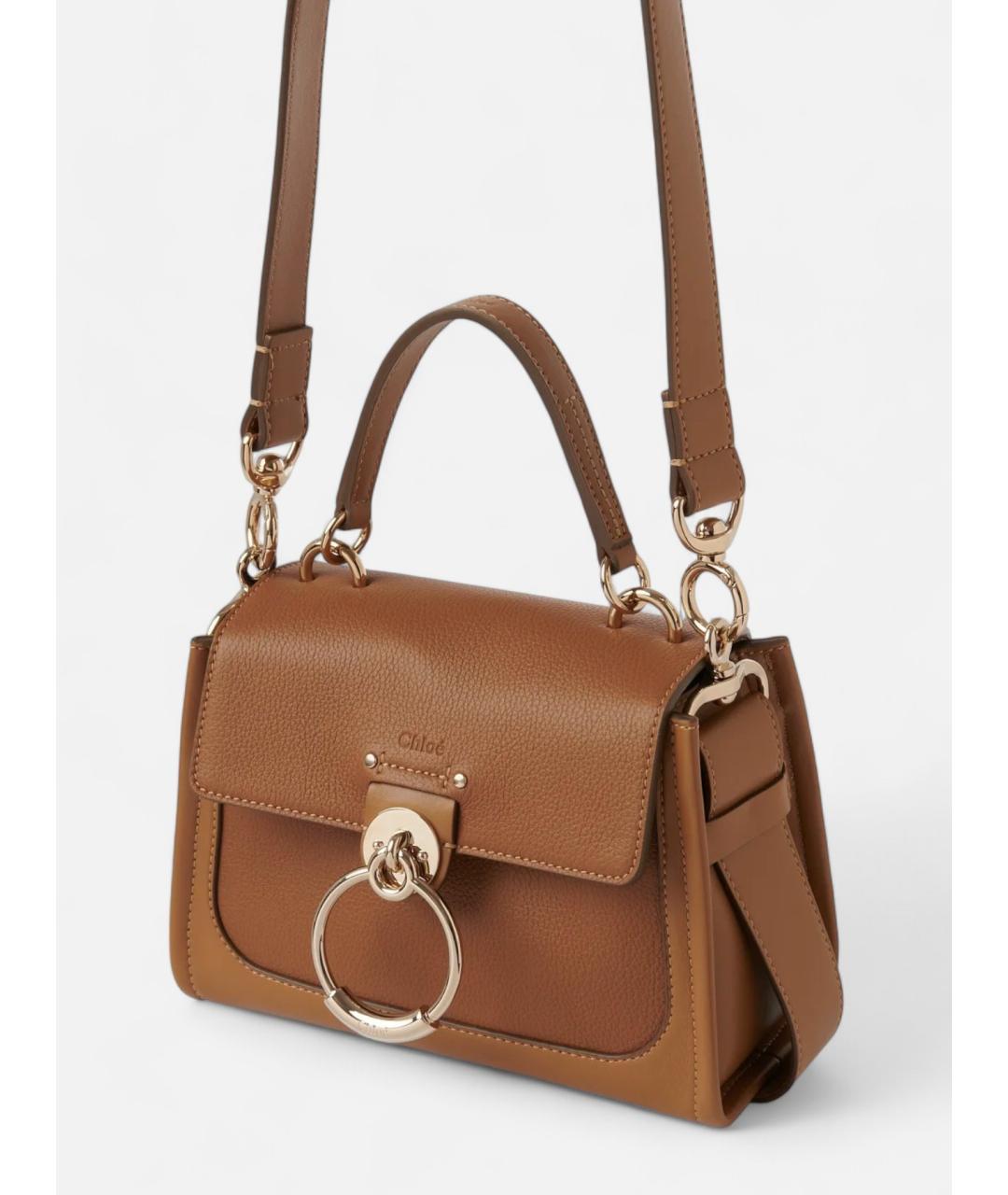 CHLOE Коричневая кожаная сумка через плечо, фото 2