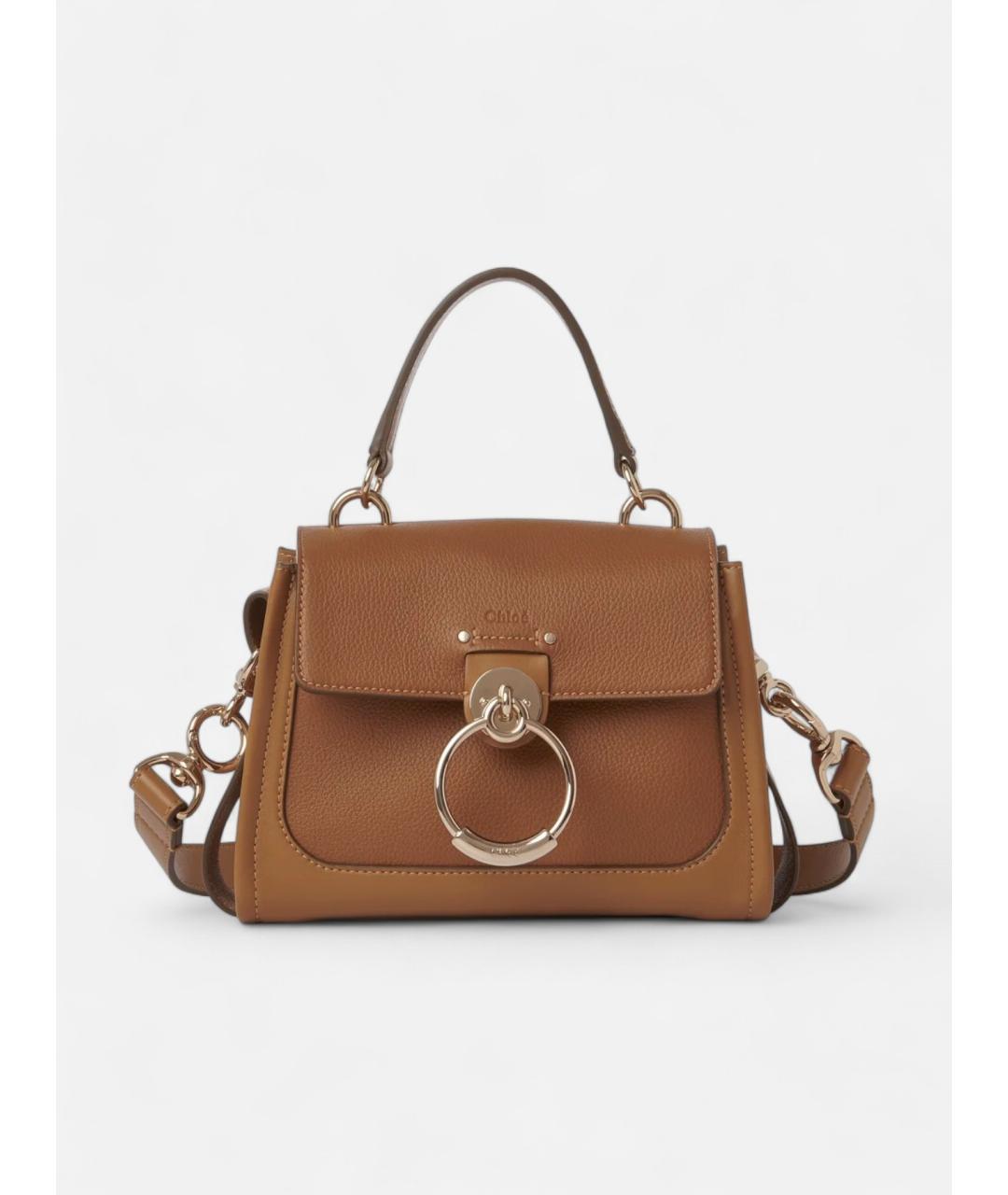 CHLOE Коричневая кожаная сумка через плечо, фото 5