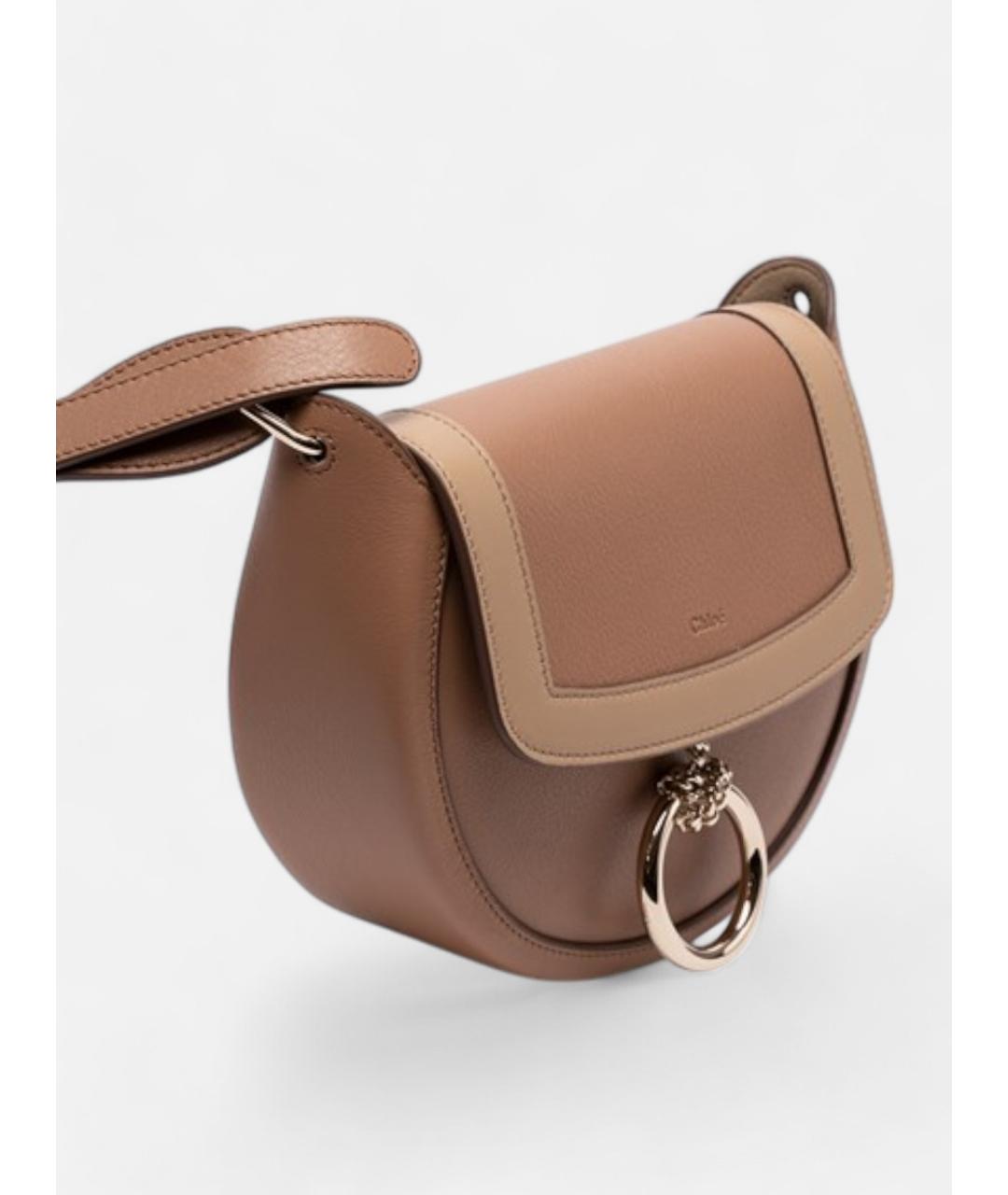 CHLOE Бежевая кожаная сумка через плечо, фото 2