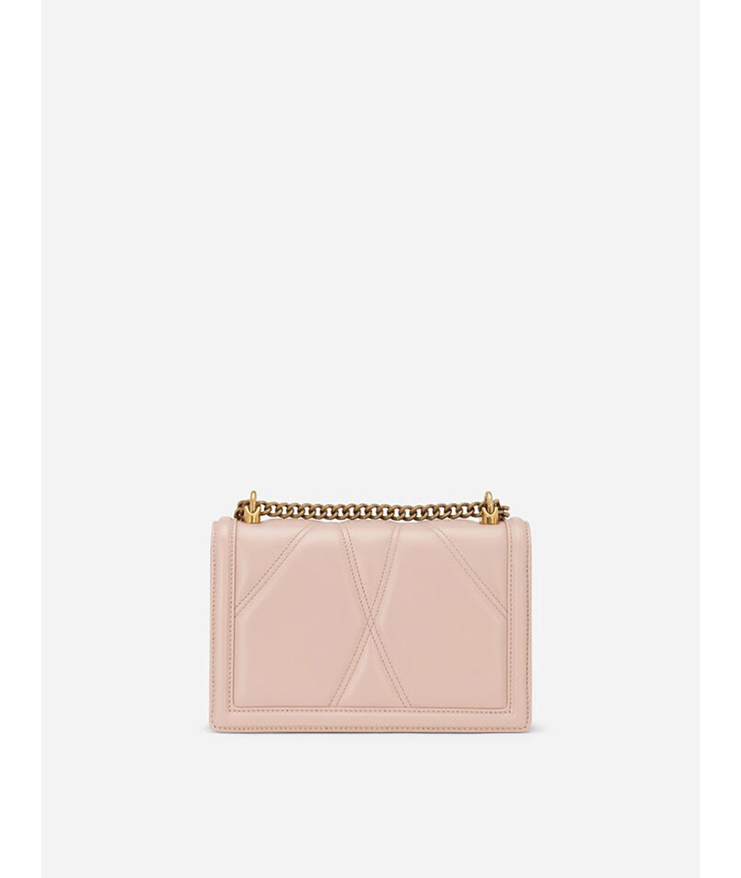 DOLCE&GABBANA Розовая кожаная сумка через плечо, фото 4