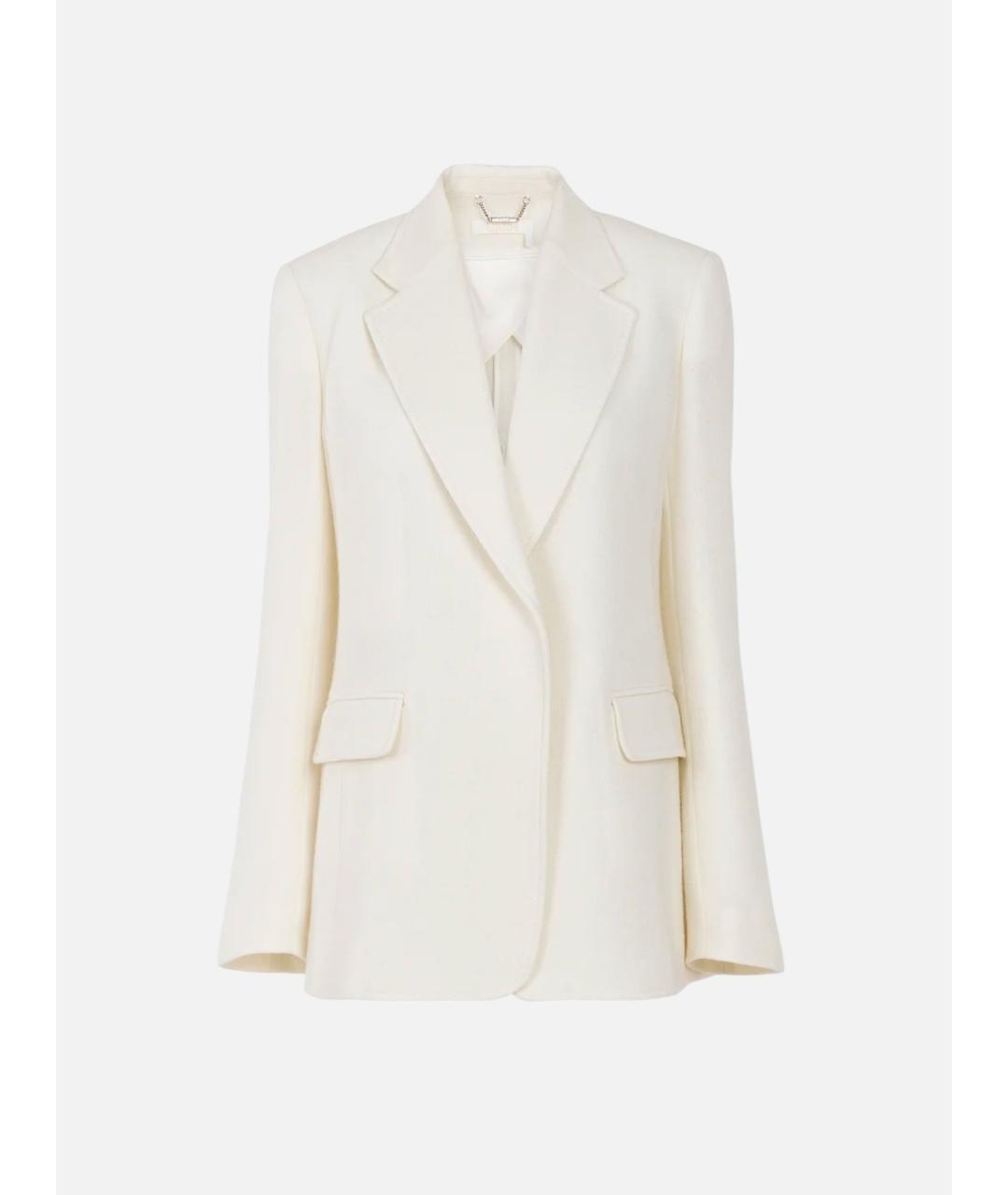 CHLOE Белый шерстяной жакет/пиджак, фото 5