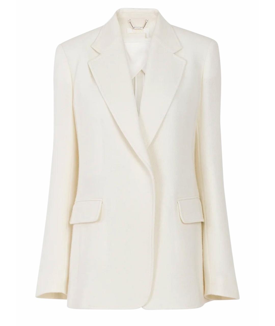 CHLOE Белый шерстяной жакет/пиджак, фото 1