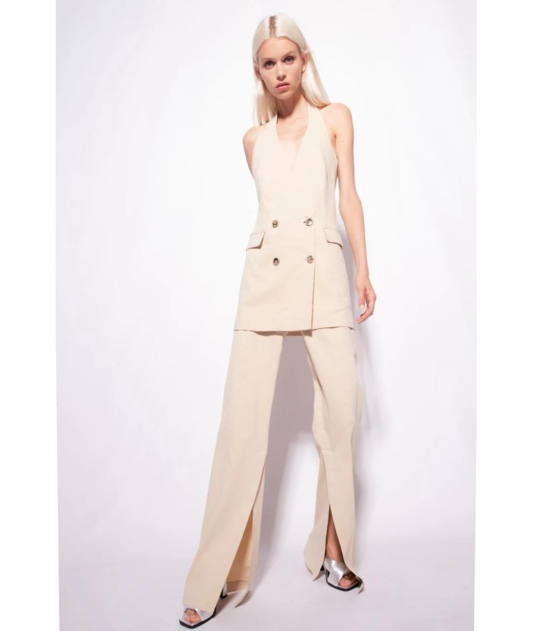 PINKO Бежевый льняной жилет, фото 2