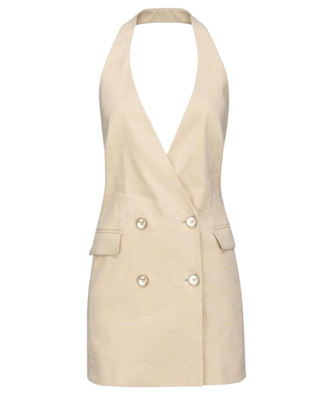 PINKO Бежевый льняной жилет, фото 1