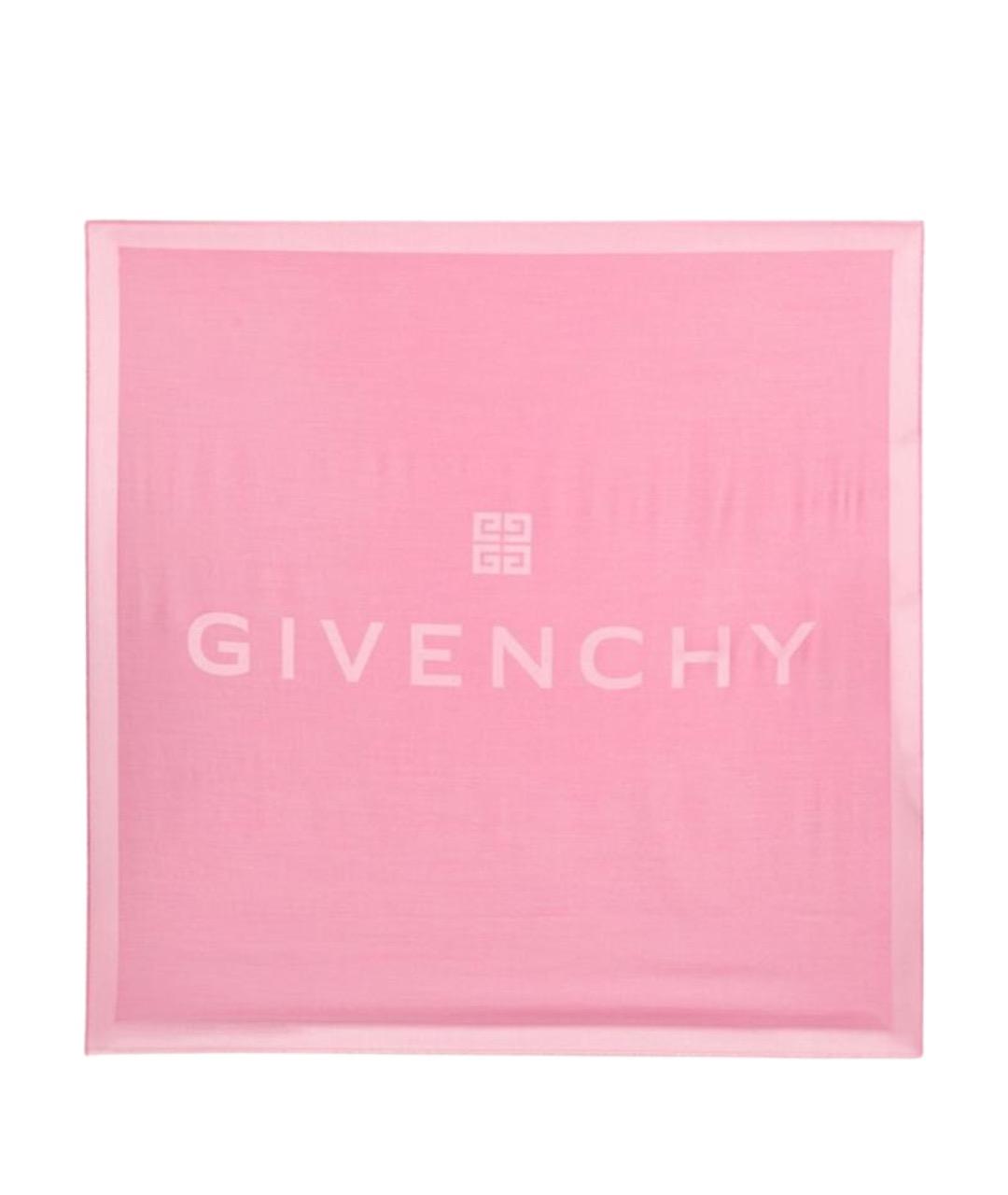 GIVENCHY Розовый шелковый шарф, фото 1
