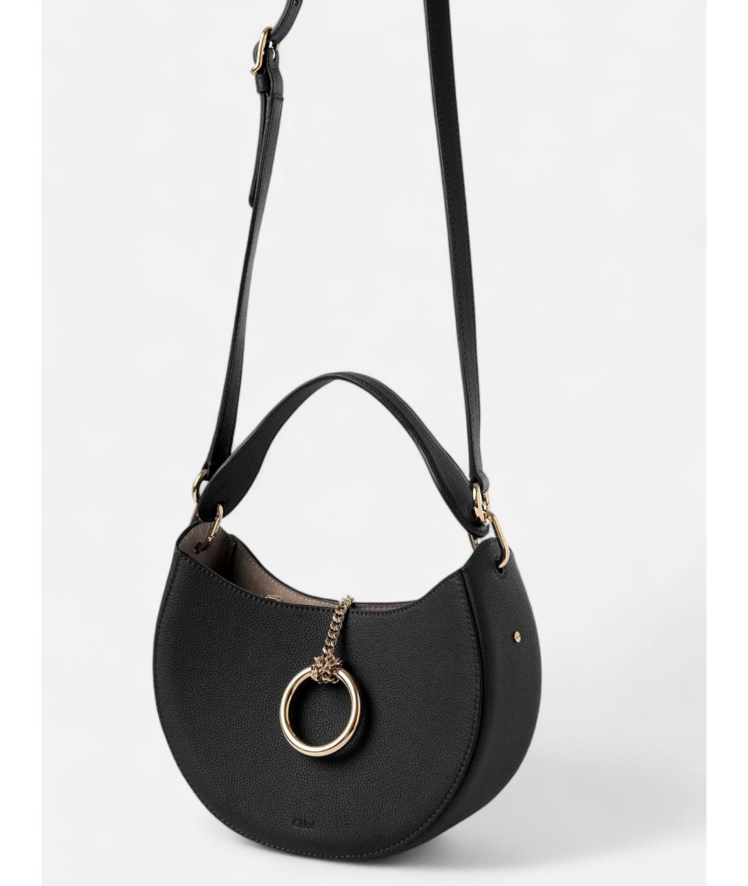 CHLOE Черная кожаная сумка через плечо, фото 2