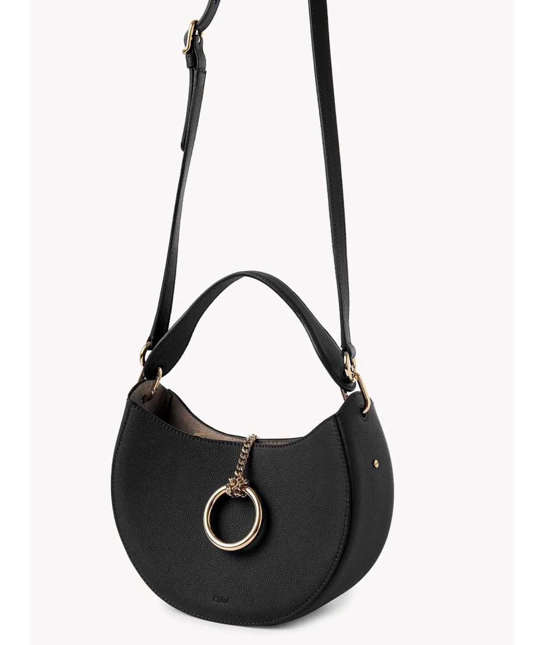 CHLOE Черная кожаная сумка через плечо, фото 6