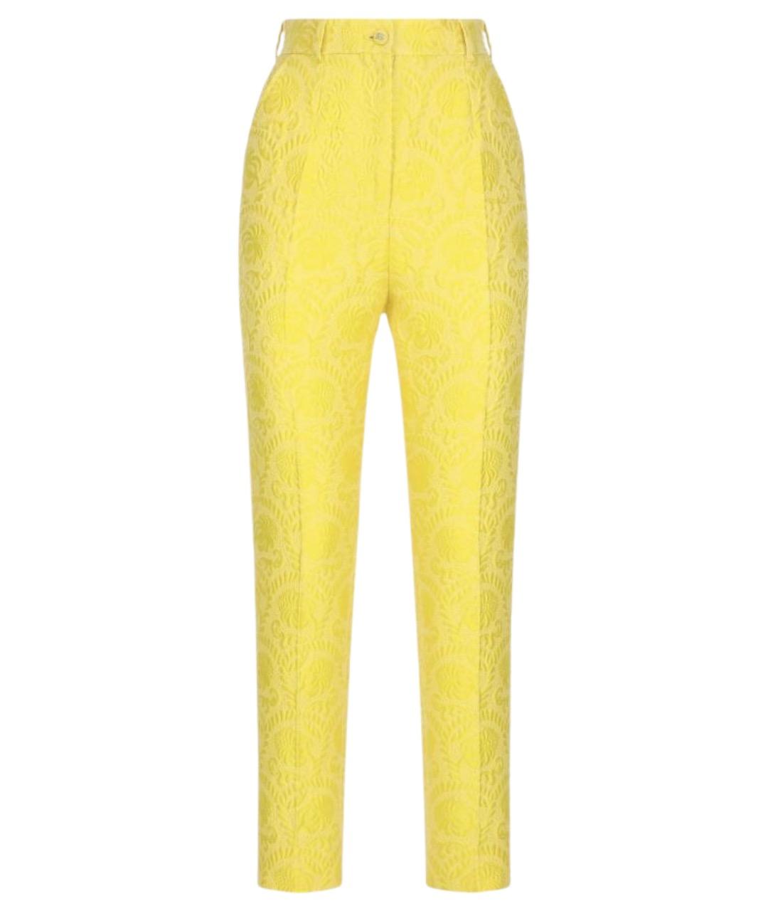 DOLCE&GABBANA Желтые хлопковые прямые брюки, фото 1