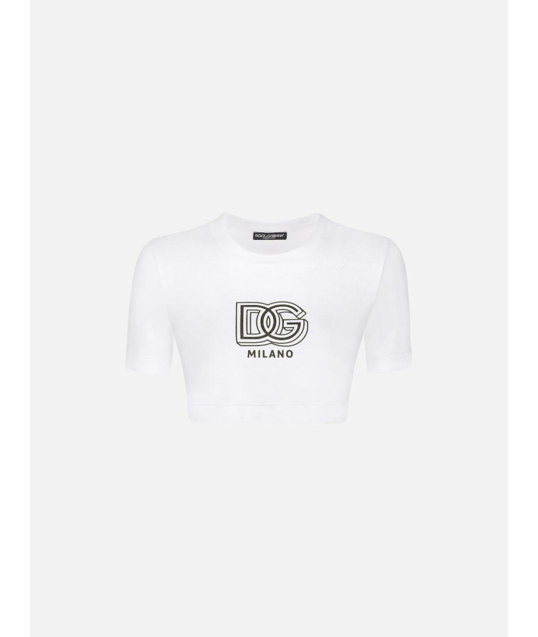 DOLCE&GABBANA Белая хлопковая футболка, фото 3
