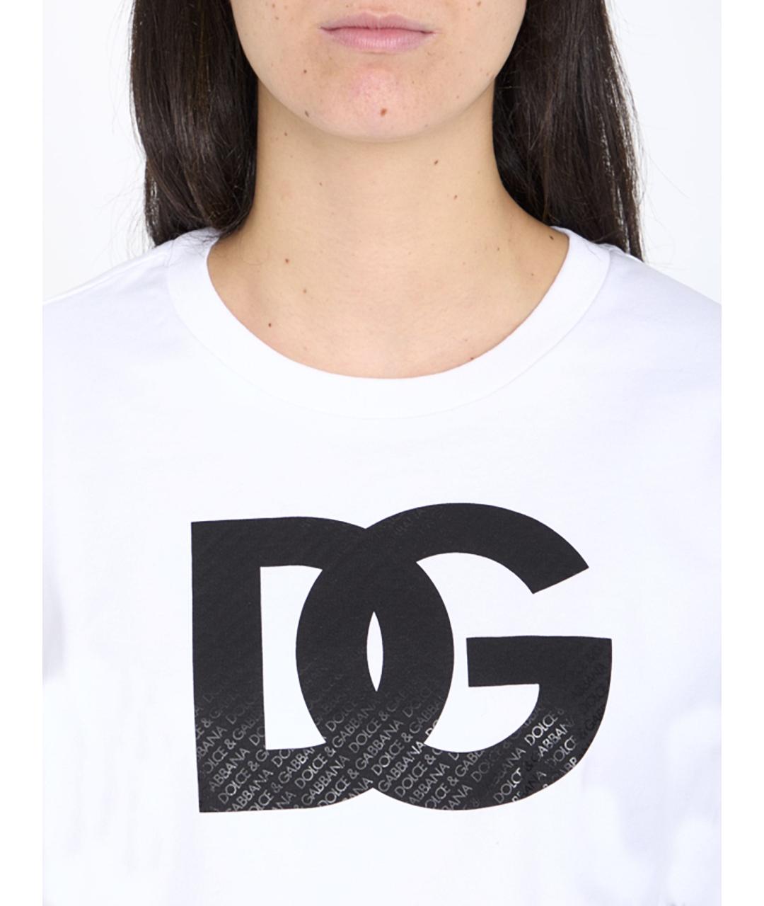 DOLCE&GABBANA Белая хлопковая футболка, фото 3