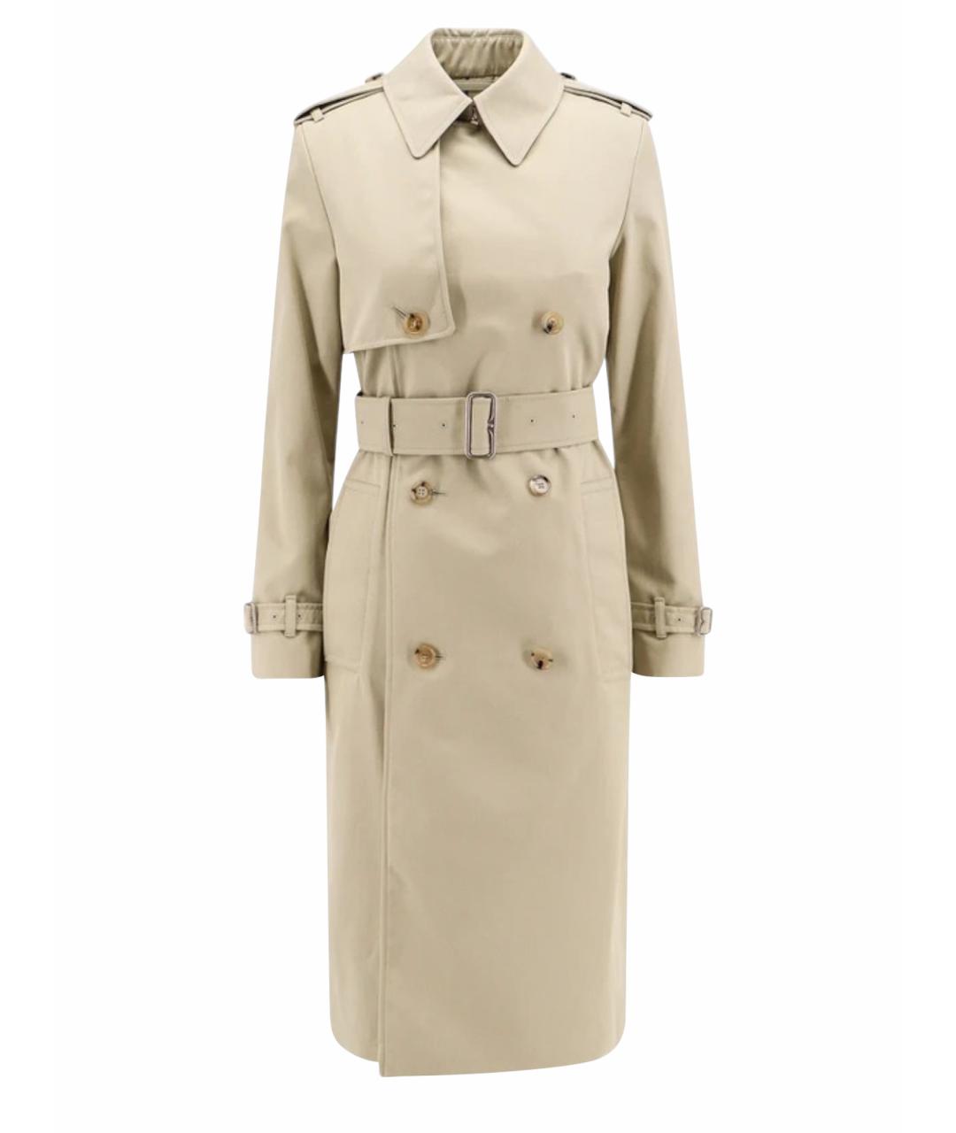 BURBERRY Бежевый полиэстеровый тренч/плащ, фото 1