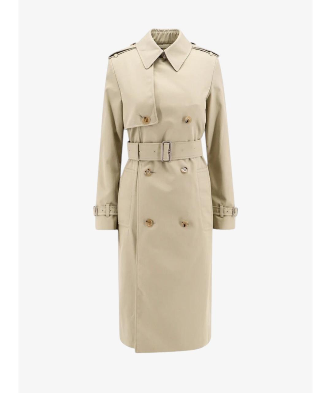 BURBERRY Бежевый полиэстеровый тренч/плащ, фото 3