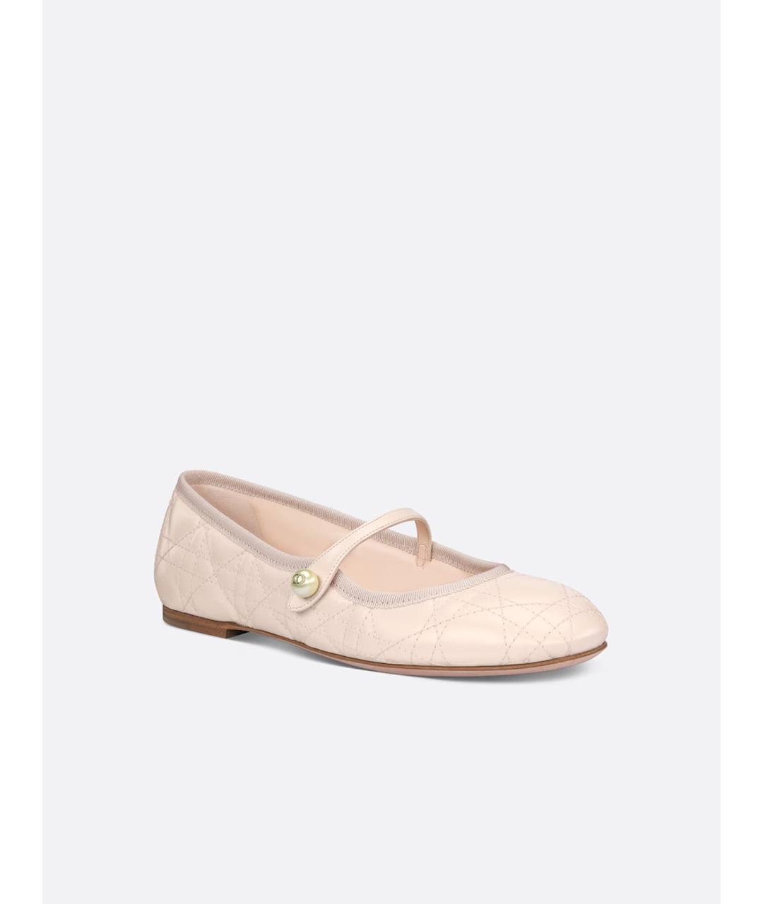 CHRISTIAN DIOR Розовые кожаные балетки, фото 2