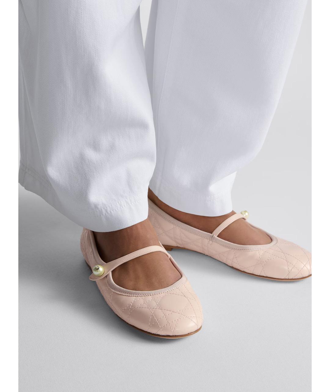 CHRISTIAN DIOR Розовые кожаные балетки, фото 4