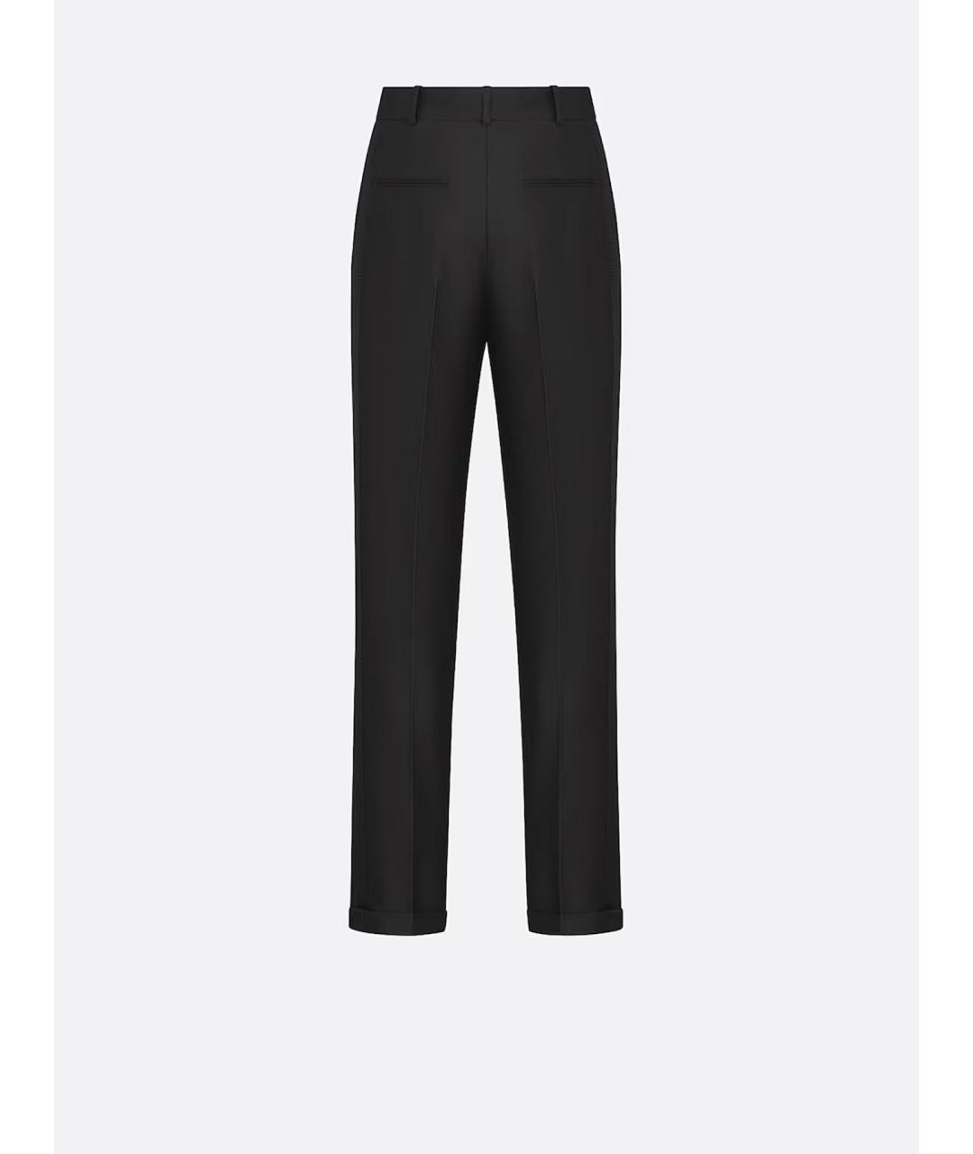 CHRISTIAN DIOR Черные шерстяные прямые брюки, фото 2