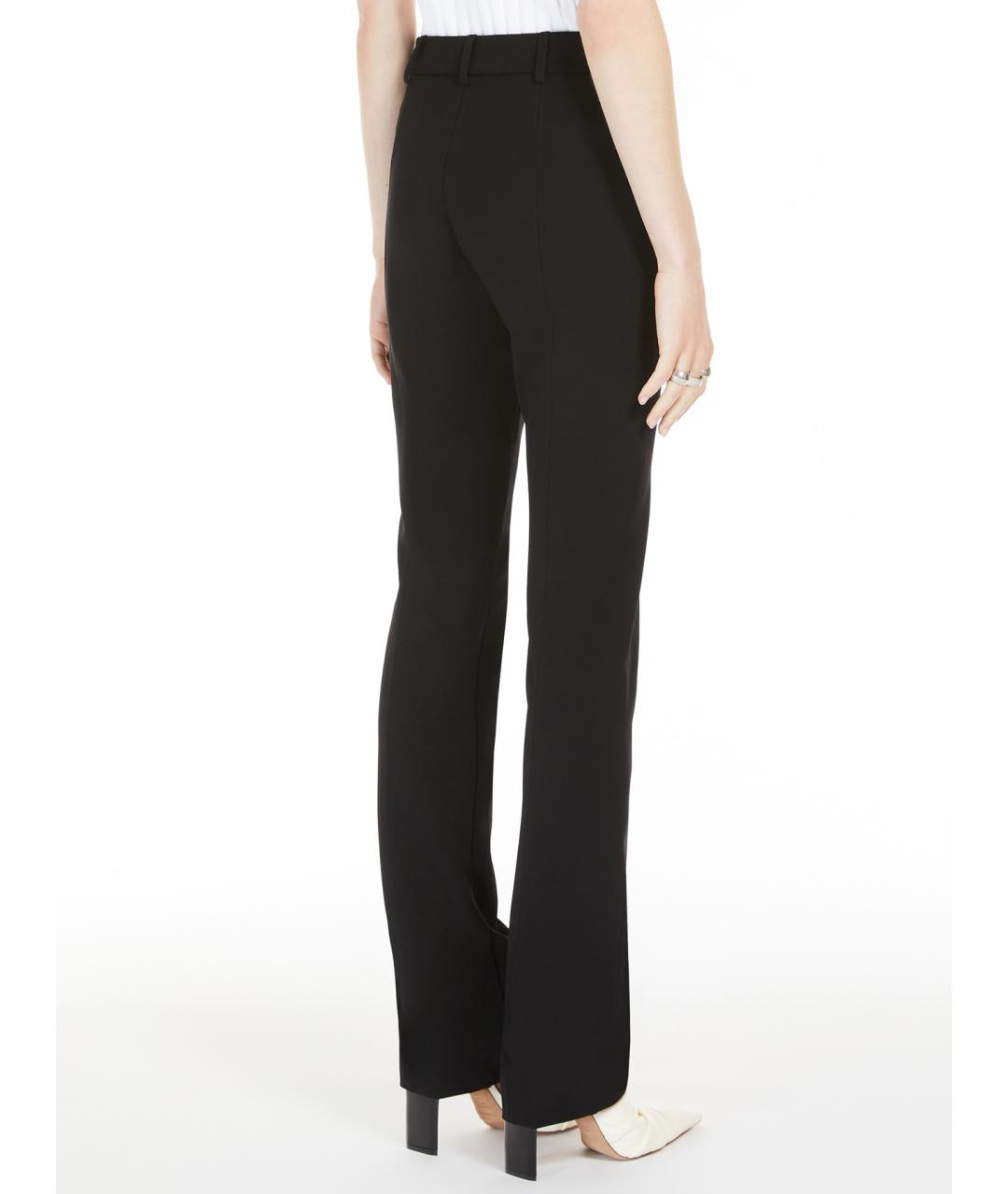 SPORTMAX Черные вискозные прямые брюки, фото 4