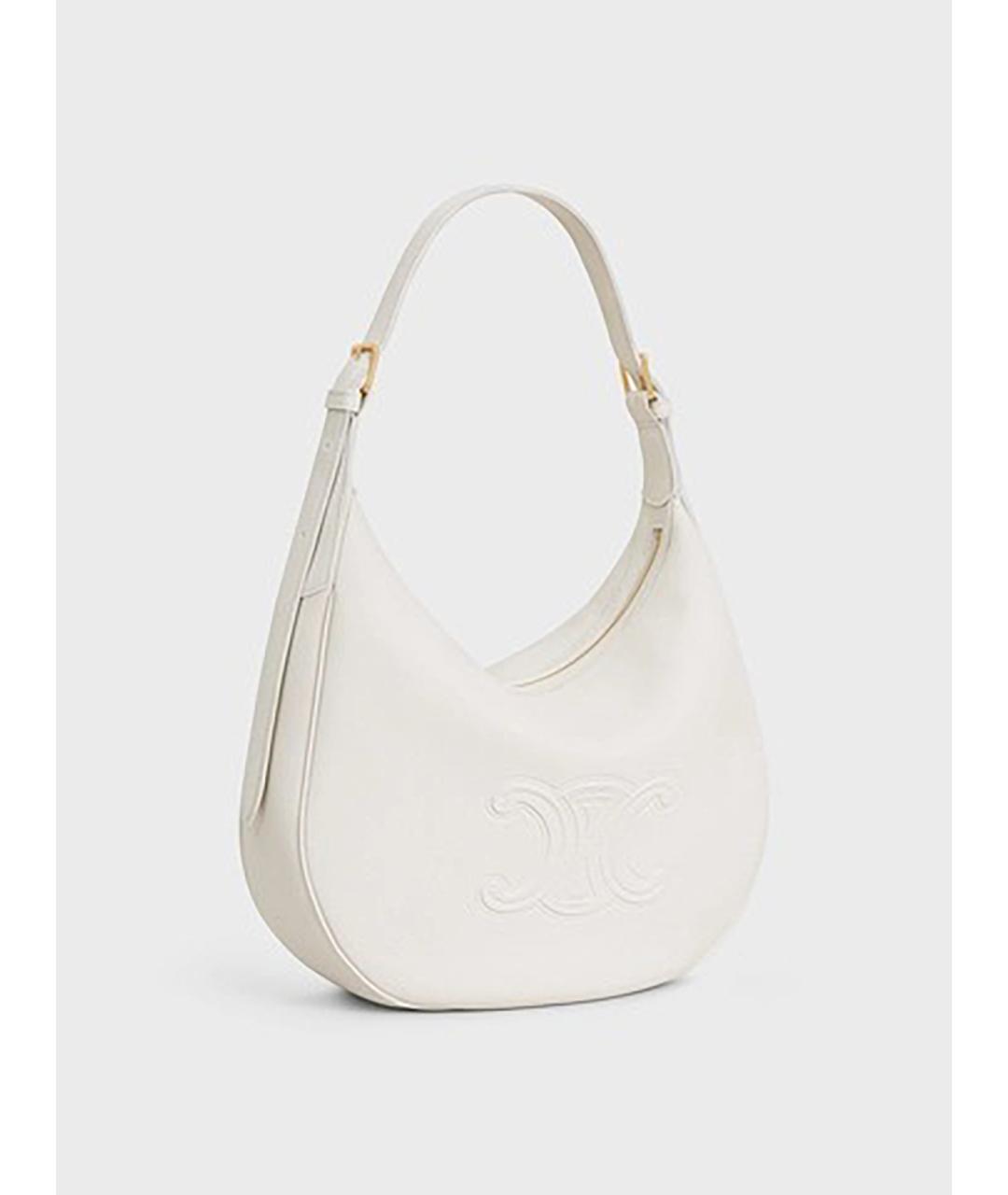 CELINE Белая кожаная сумка через плечо, фото 2