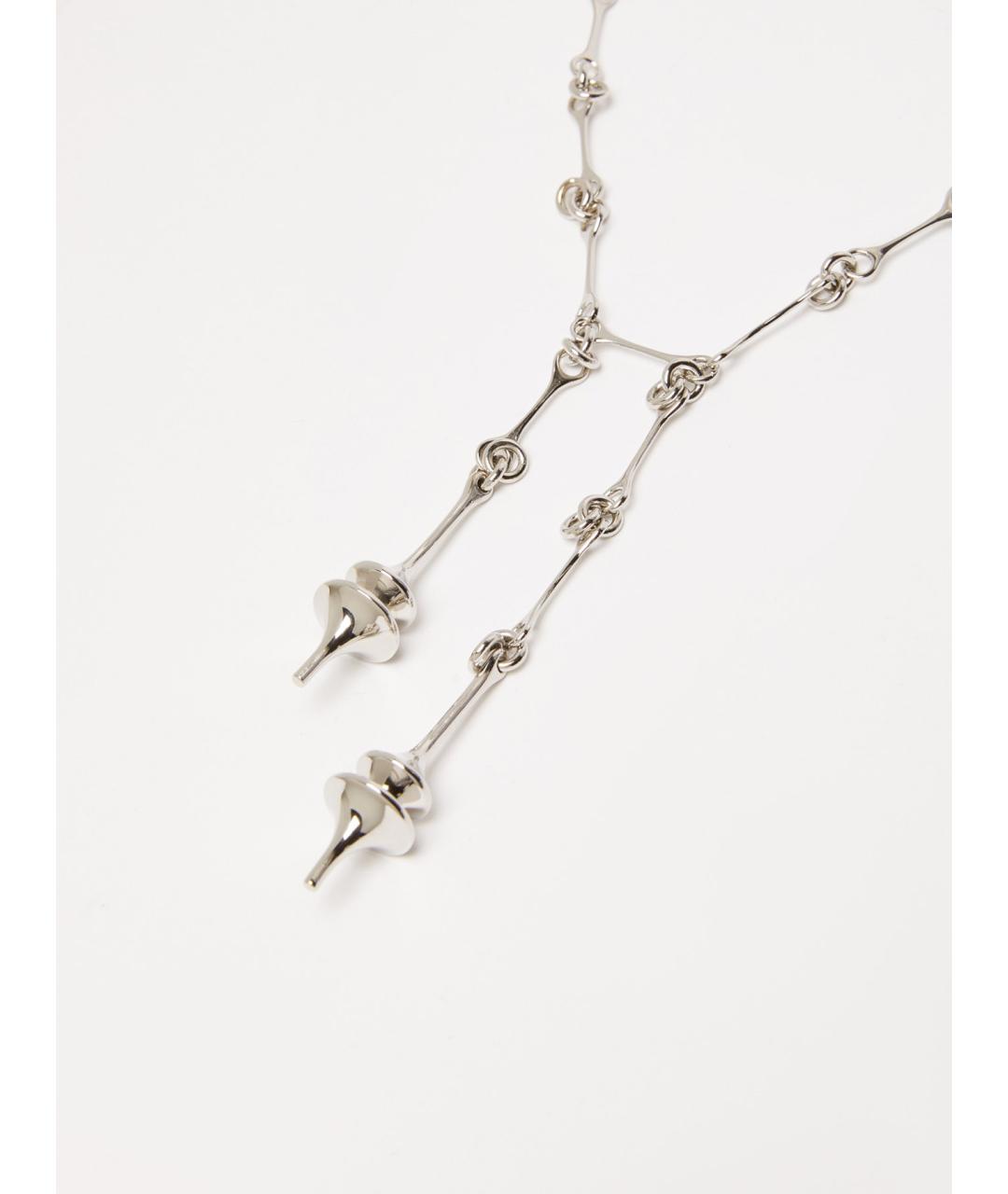 MAX MARA Серебряное металлическое колье, фото 2
