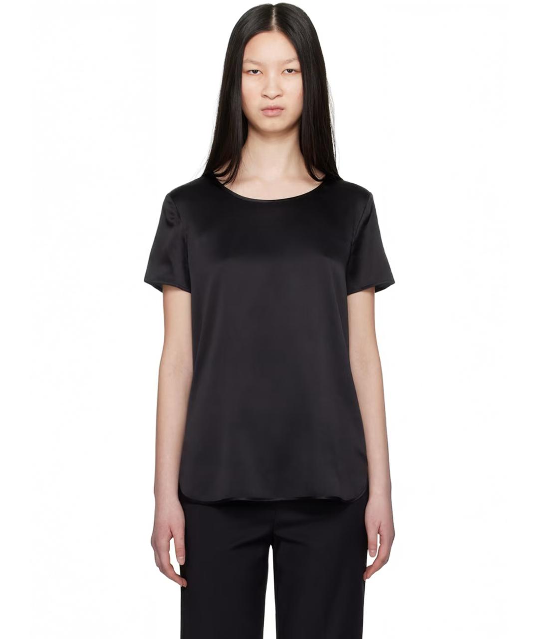 MAX MARA STUDIO Черная шелковая блузы, фото 2