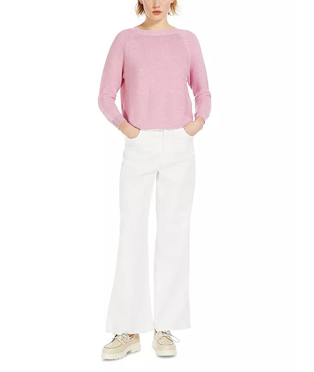 WEEKEND MAX MARA Розовый хлопковый джемпер / свитер, фото 3