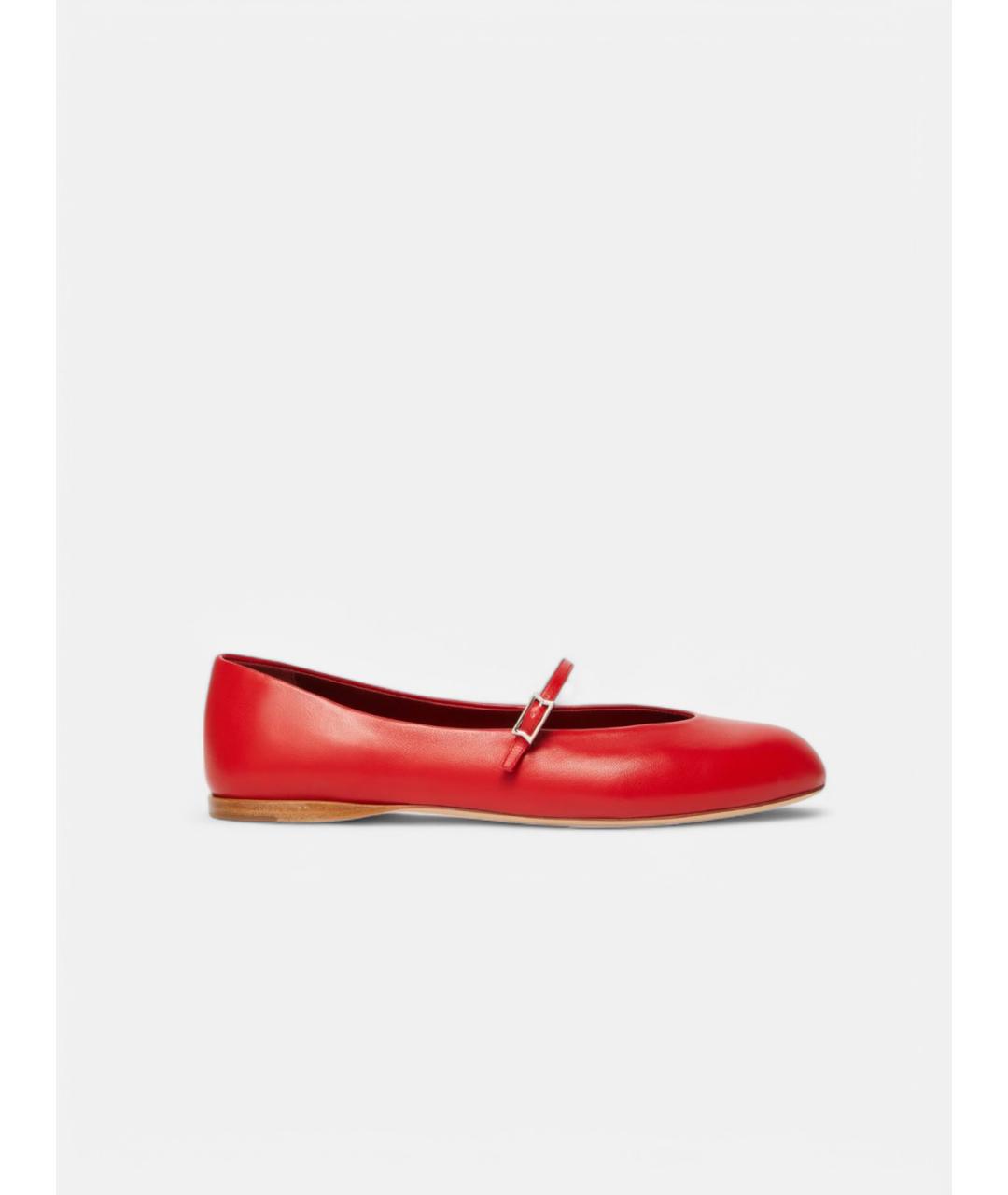 MAX MARA Красные кожаные балетки, фото 6