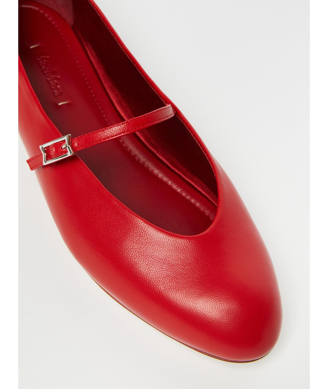 MAX MARA Красные кожаные балетки, фото 2