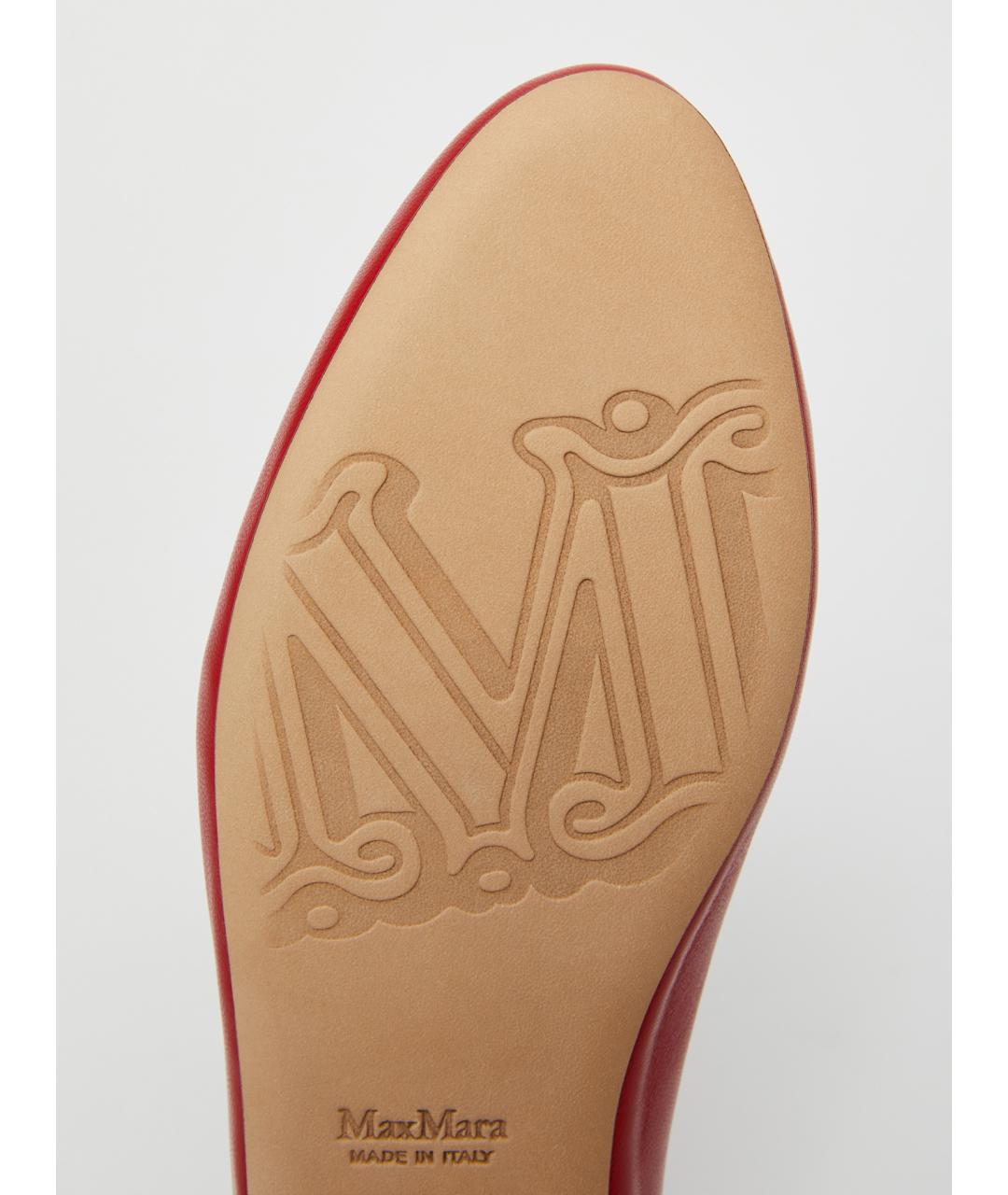 MAX MARA Красные кожаные балетки, фото 5