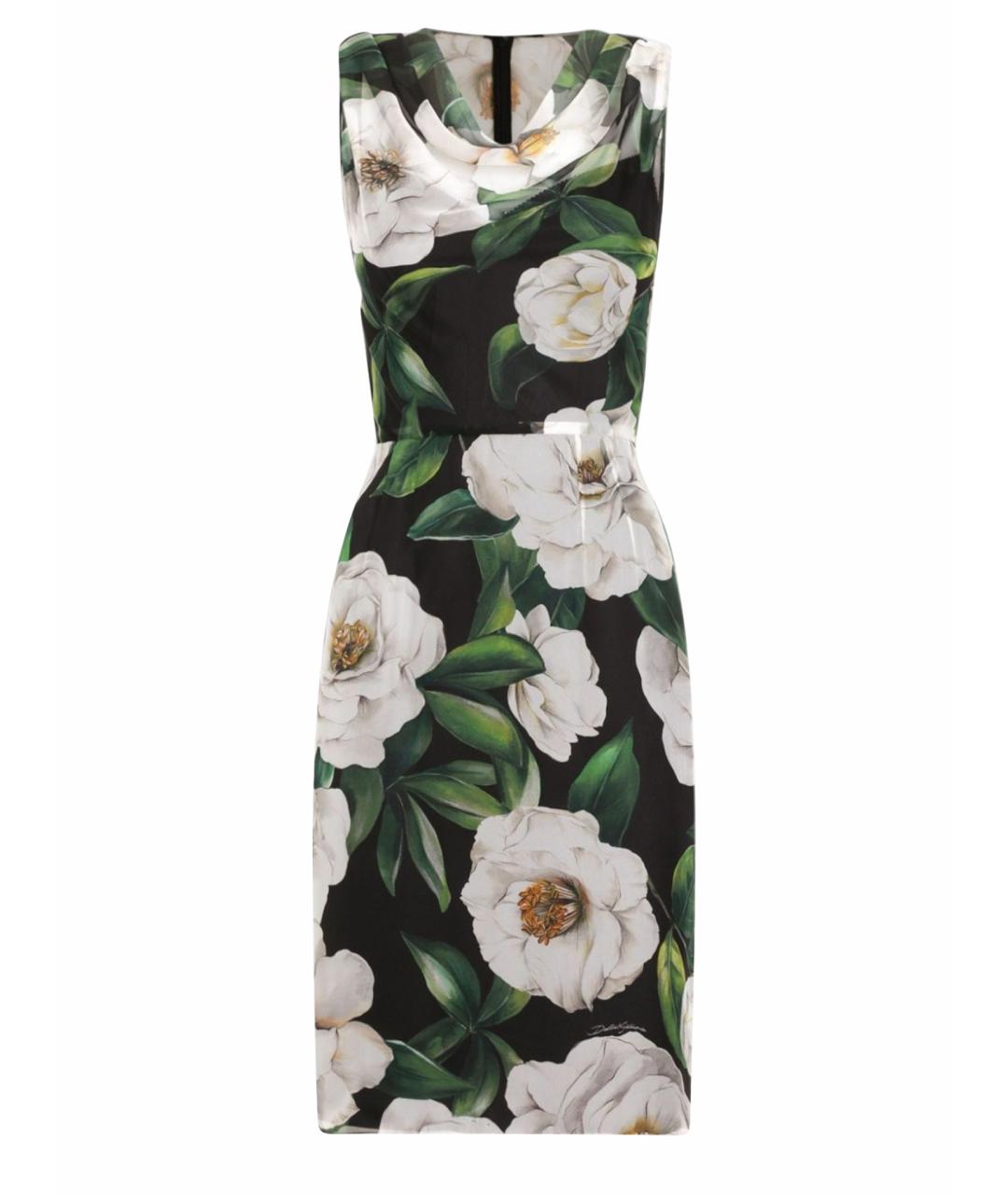 DOLCE&GABBANA Мульти шелковое повседневное платье, фото 1