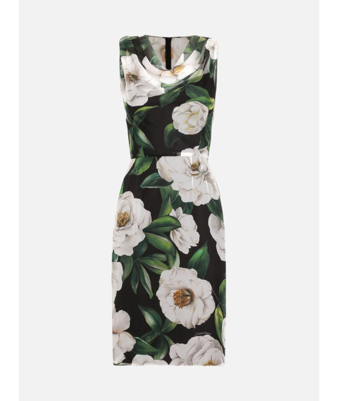 DOLCE&GABBANA Мульти шелковое повседневное платье, фото 4