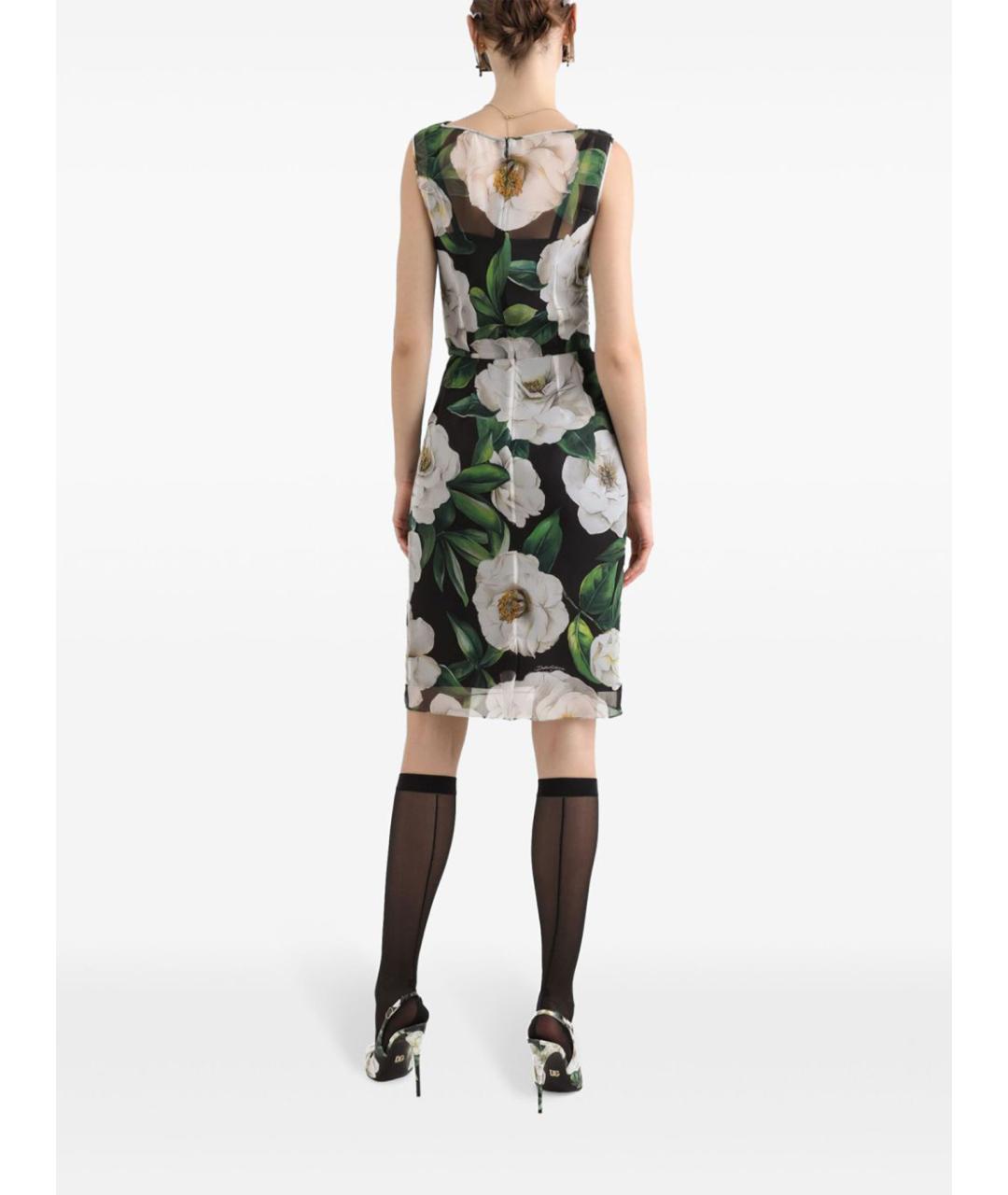 DOLCE&GABBANA Мульти шелковое повседневное платье, фото 3