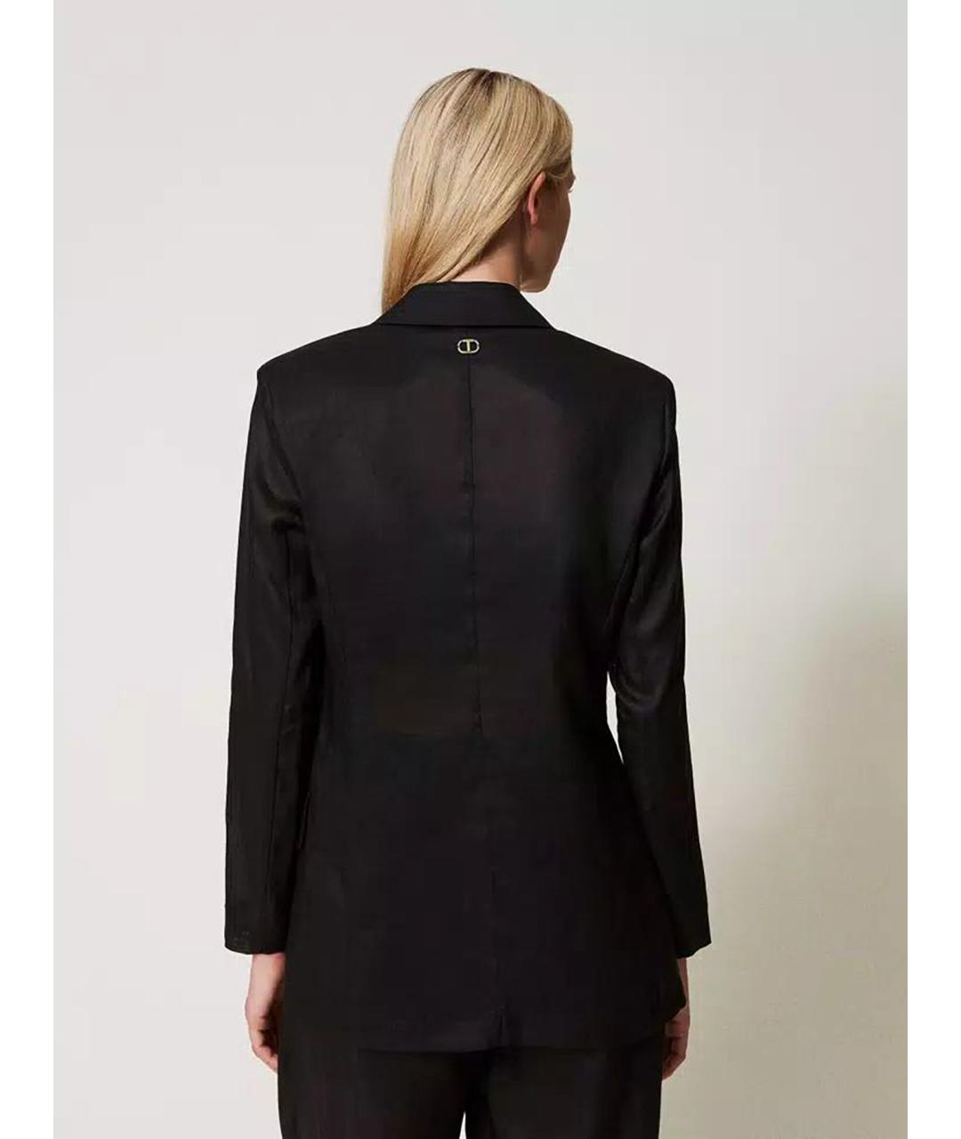 TWIN-SET Черный полиэстеровый жакет/пиджак, фото 5