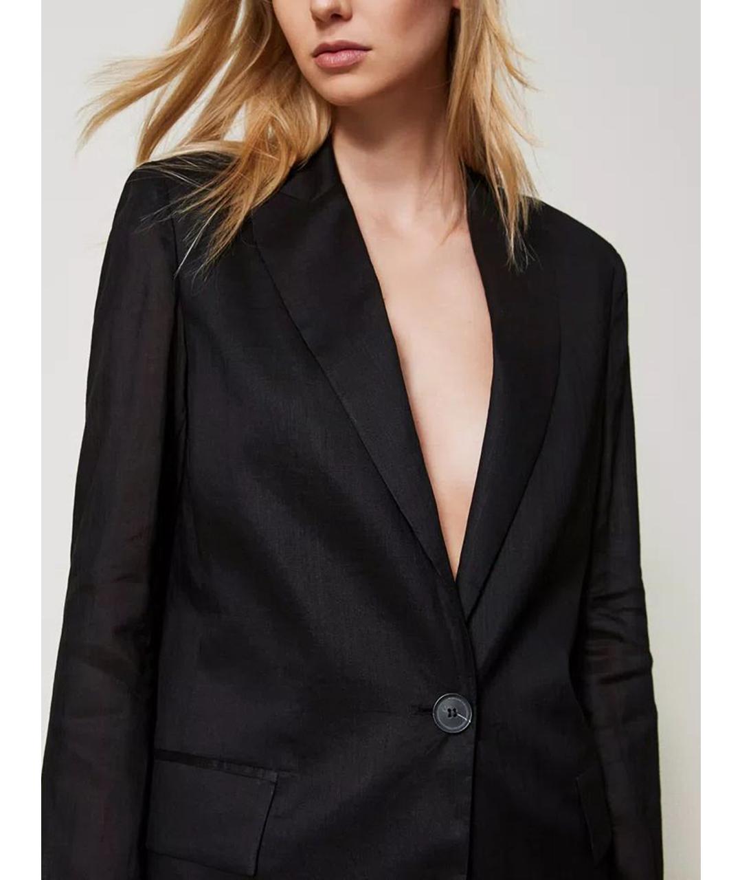 TWIN-SET Черный полиэстеровый жакет/пиджак, фото 6