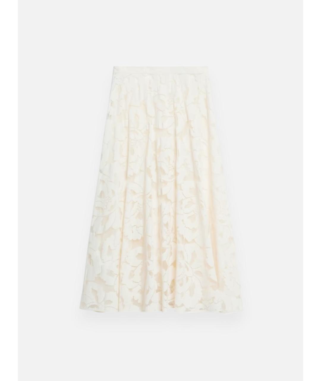 MAX MARA STUDIO Белая хлопковая юбка миди, фото 5