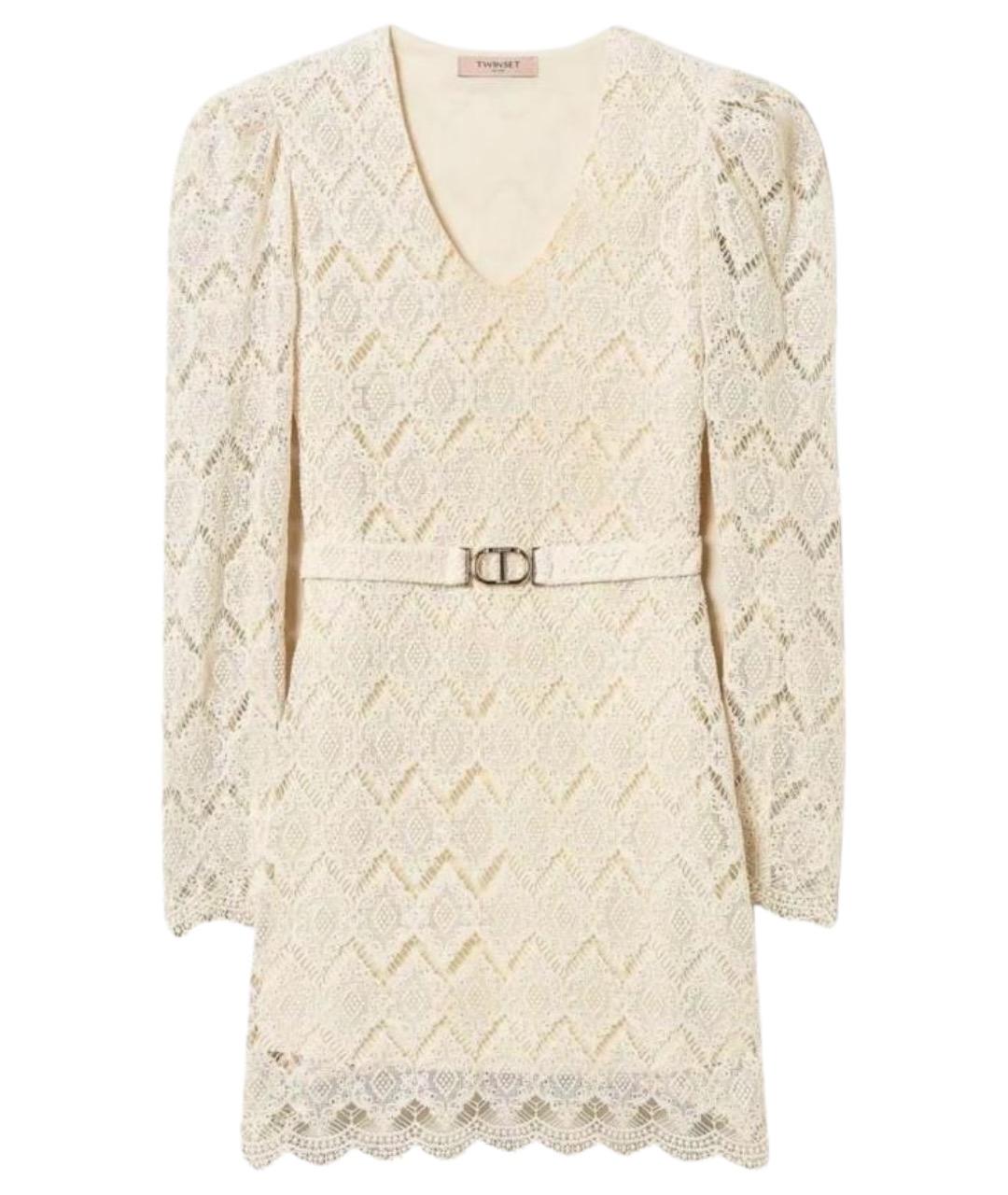 TWIN-SET Бежевое хлопковое повседневное платье, фото 1