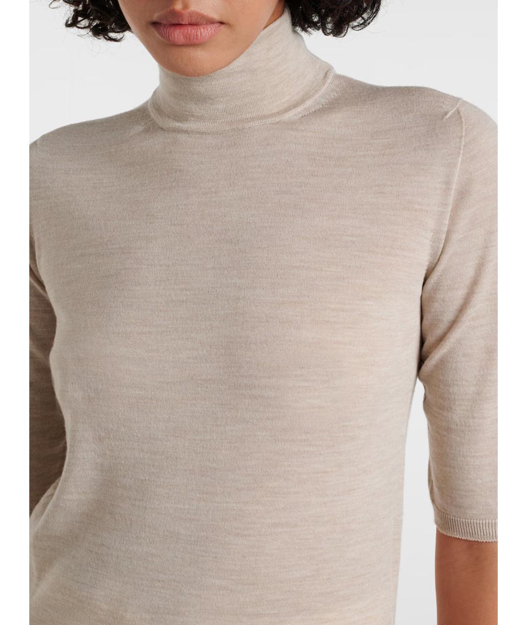 MAX MARA Бежевая шерстяная водолазка, фото 2