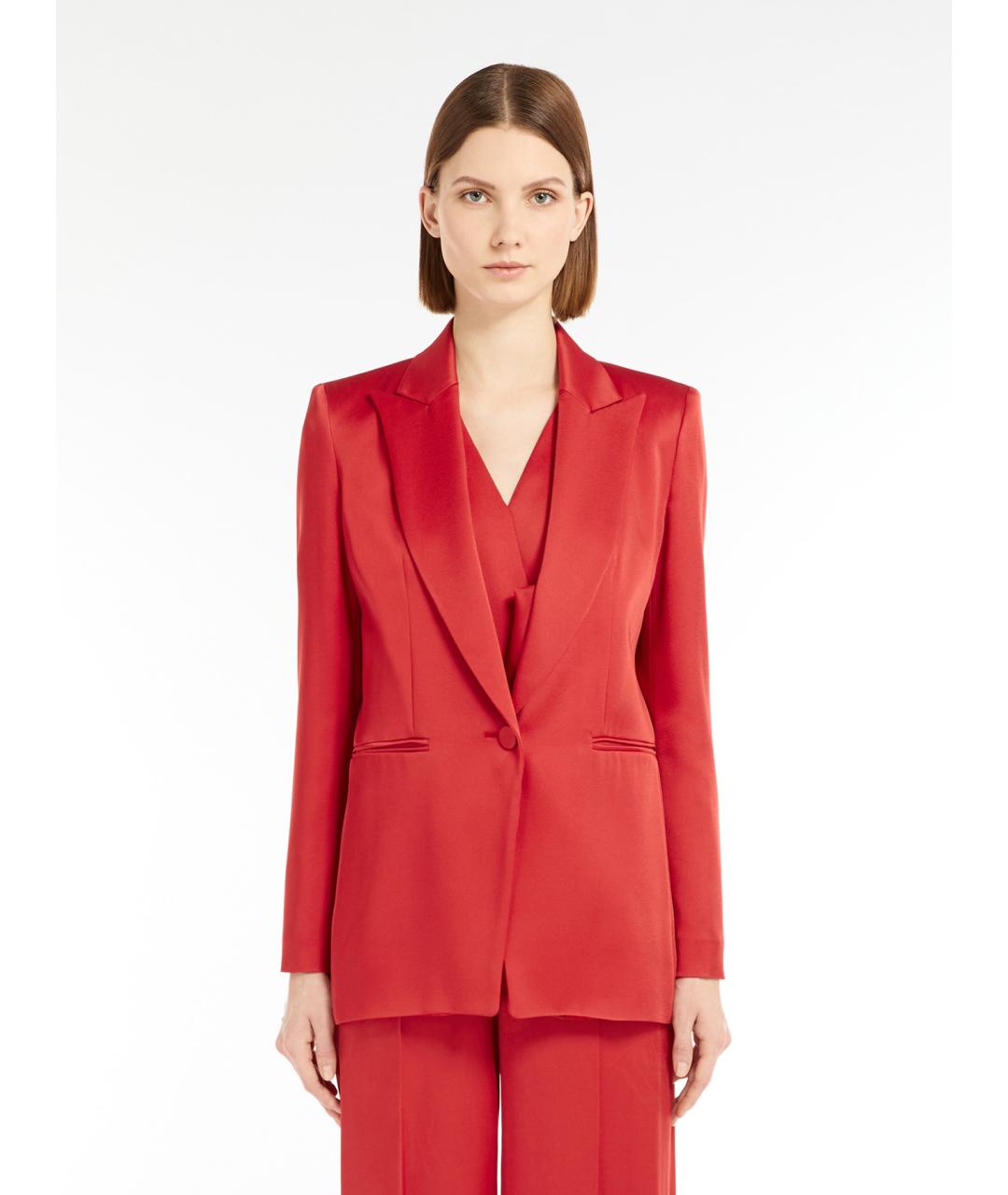 MAX MARA STUDIO Красный вискозный жакет/пиджак, фото 3