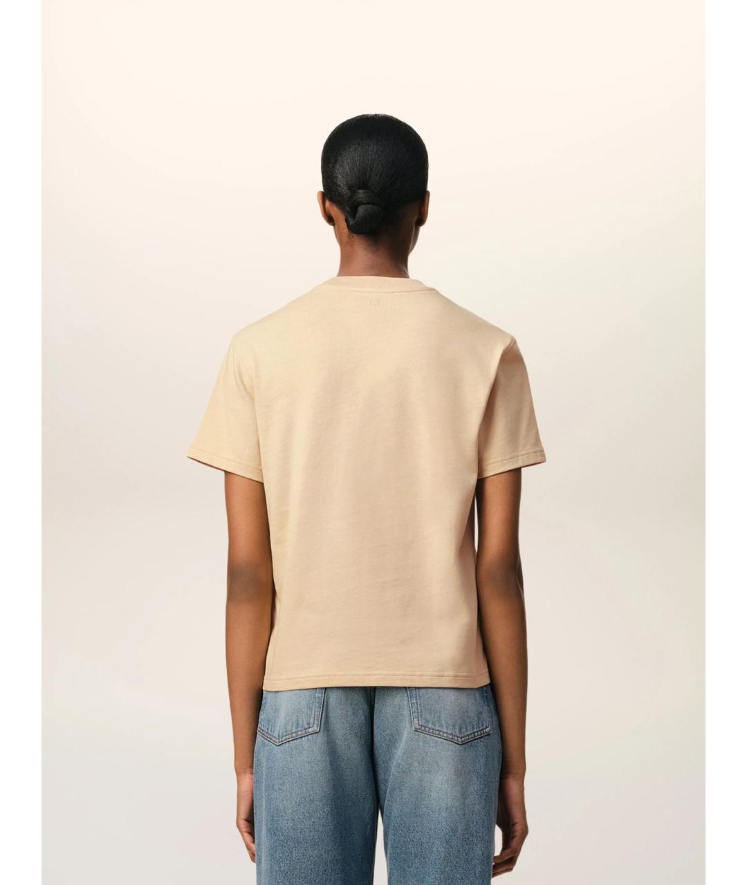 Ami Paris Бежевая хлопковая футболка, фото 4