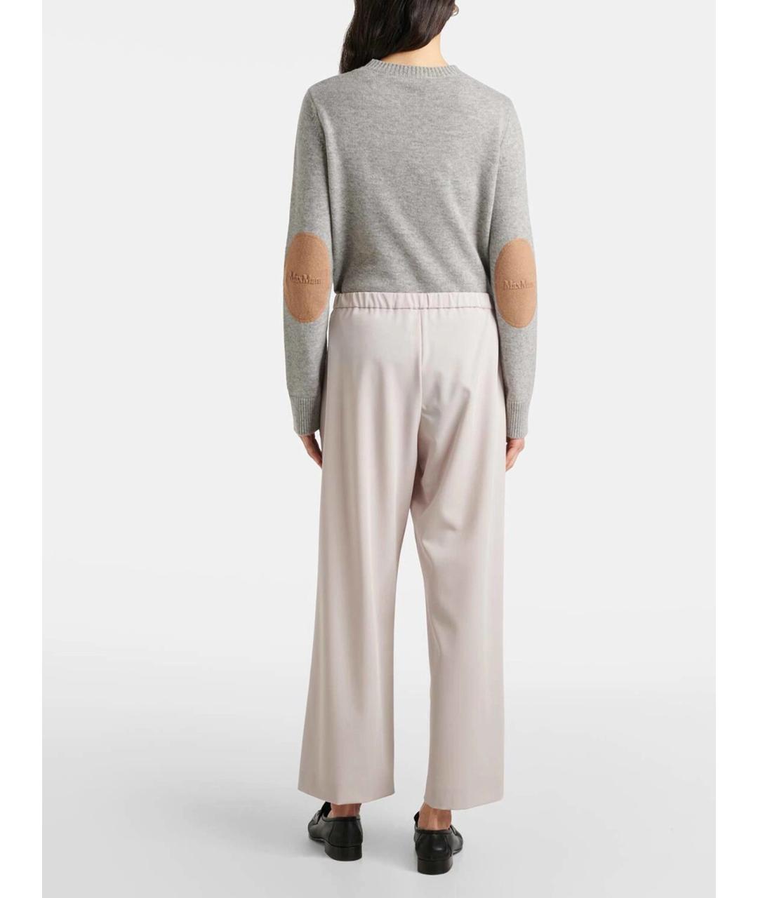 'S MAX MARA Белые шерстяные прямые брюки, фото 4