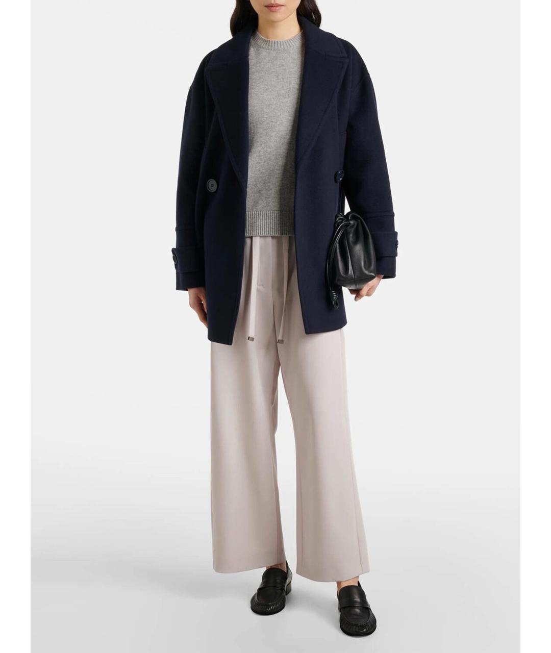 'S MAX MARA Белые шерстяные прямые брюки, фото 2