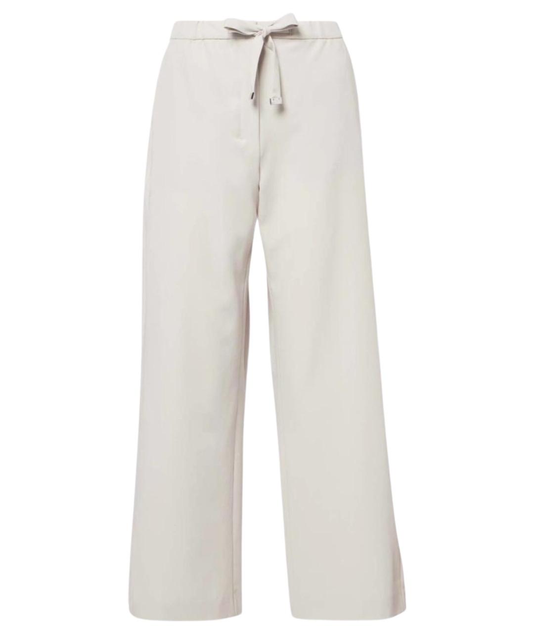 'S MAX MARA Белые шерстяные прямые брюки, фото 1