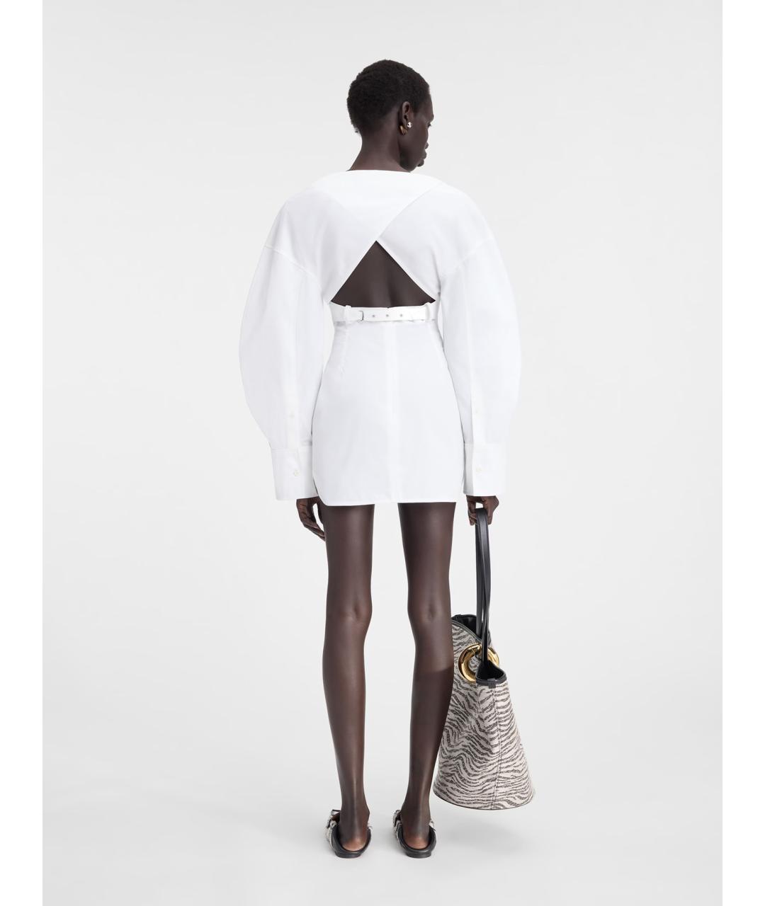 JACQUEMUS Белое хлопковое повседневное платье, фото 4