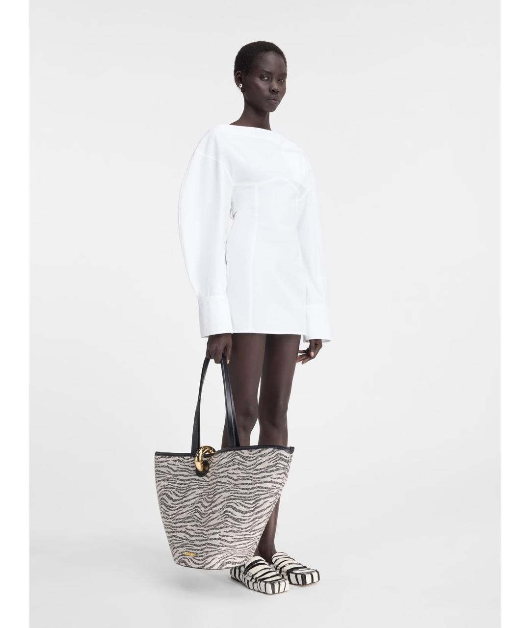 JACQUEMUS Белое хлопковое повседневное платье, фото 3