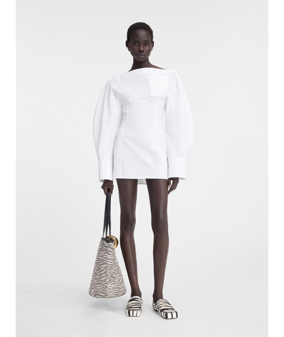JACQUEMUS Белое хлопковое повседневное платье, фото 2