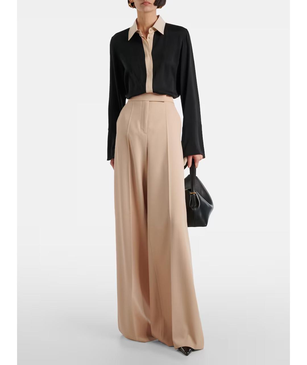 MAX MARA Бежевые шерстяные брюки широкие, фото 2
