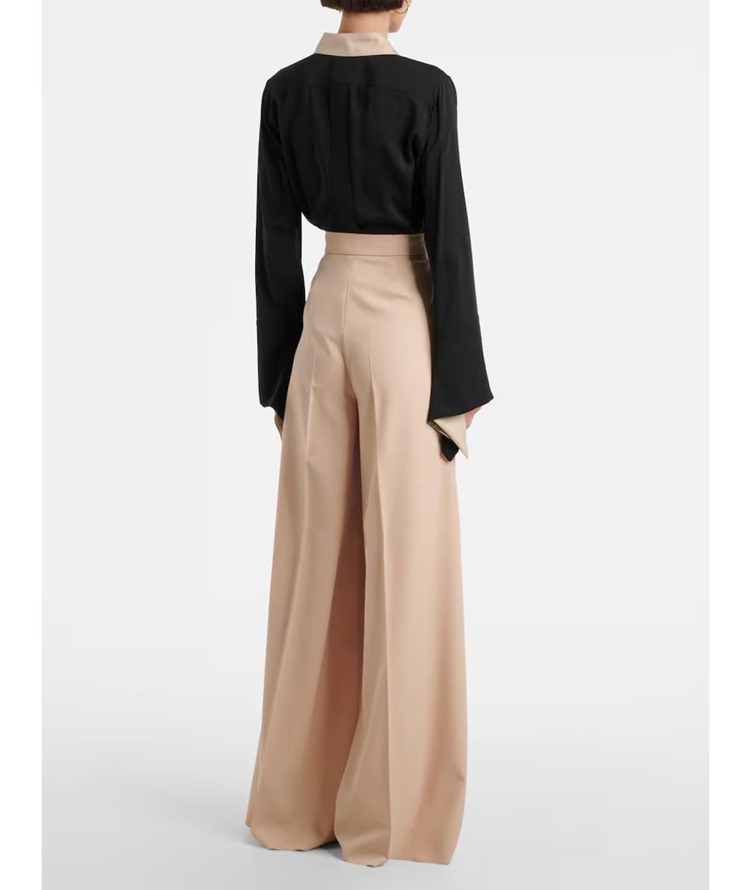 MAX MARA Бежевые шерстяные брюки широкие, фото 4