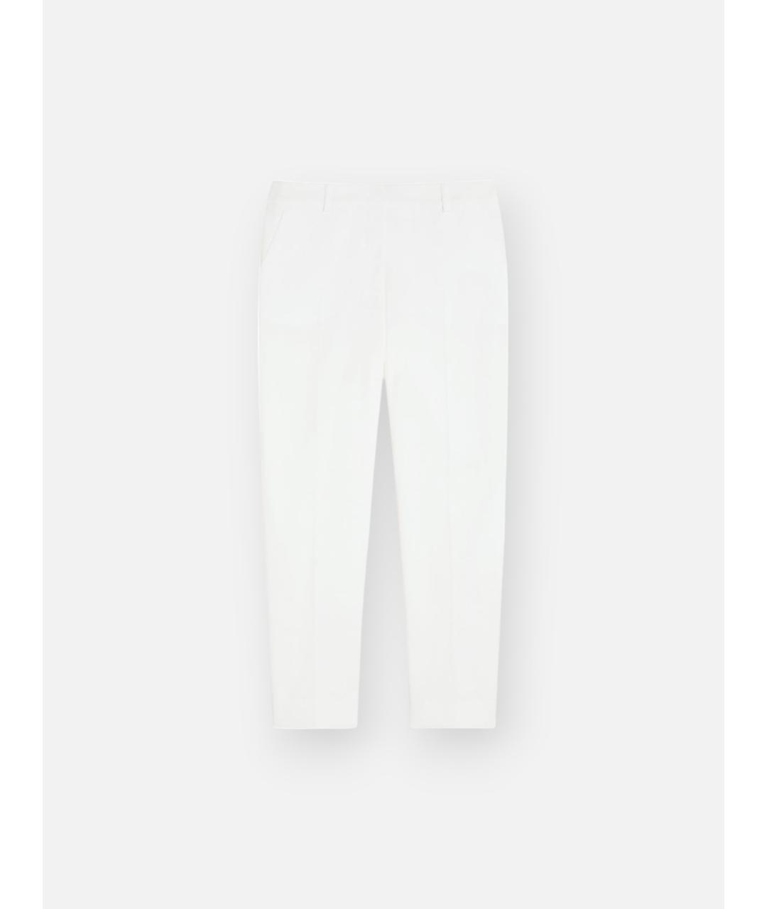 WEEKEND MAX MARA Белые хлопковые прямые брюки, фото 5