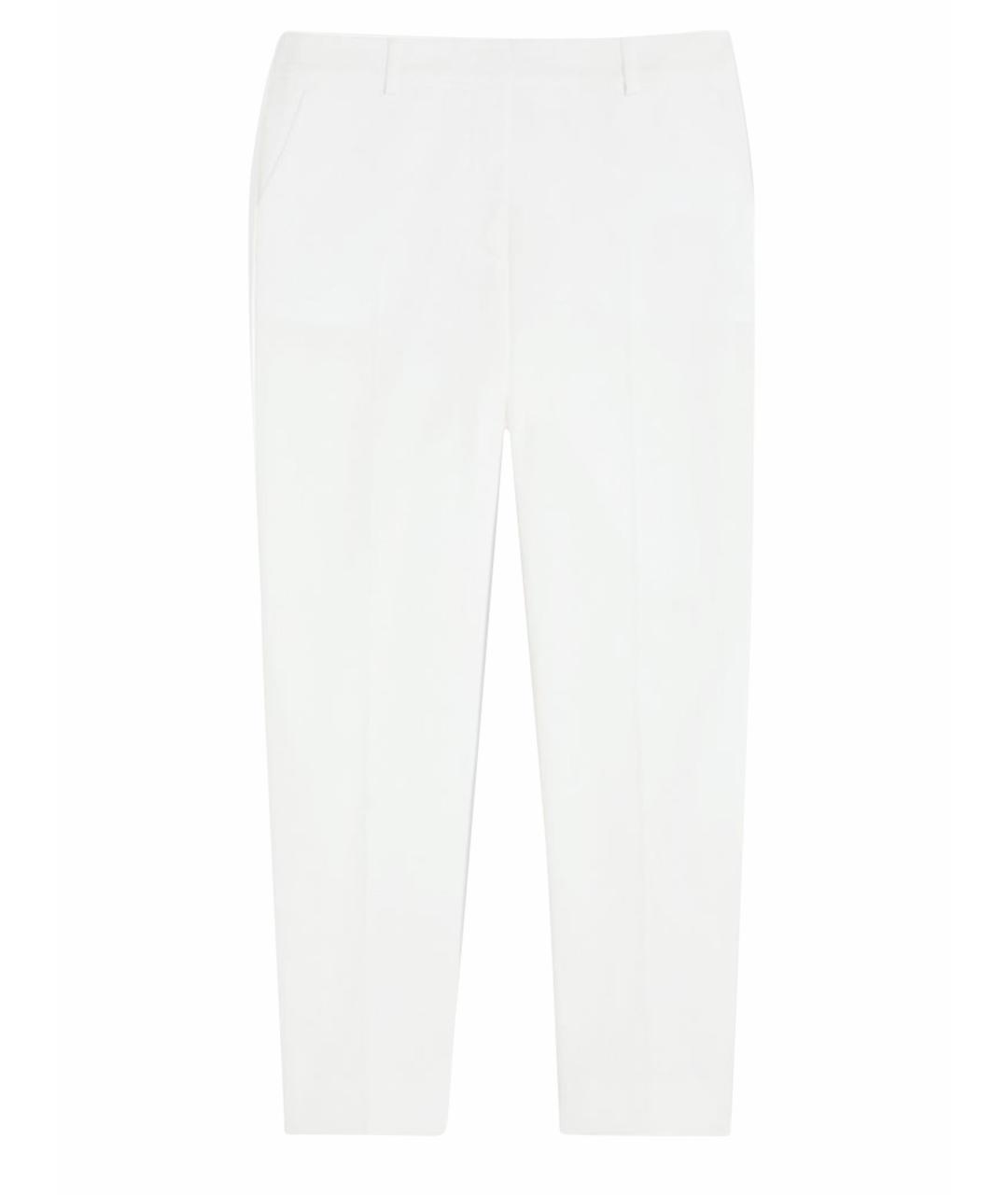 WEEKEND MAX MARA Белые хлопковые прямые брюки, фото 1