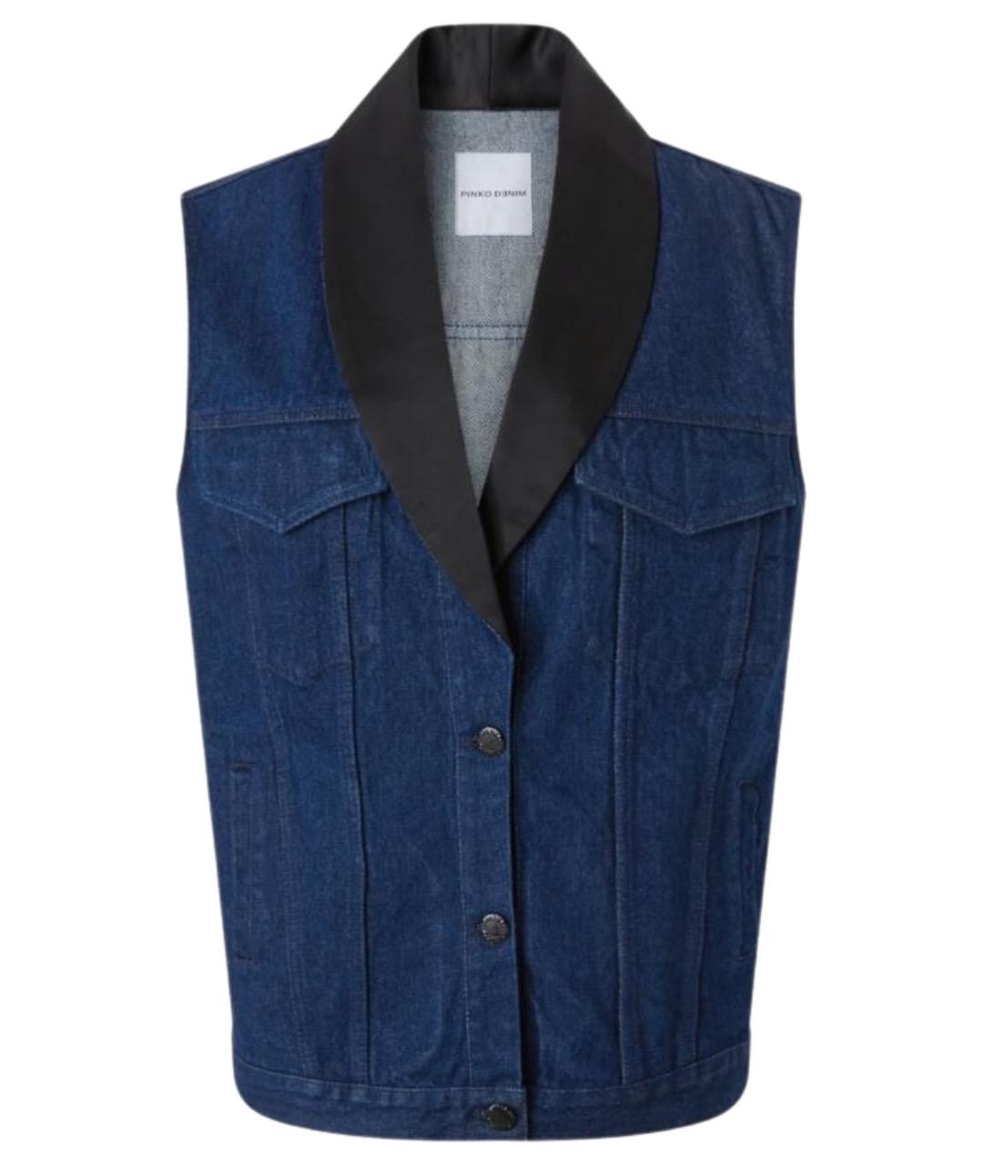 PINKO Синий хлопковый жилет, фото 1