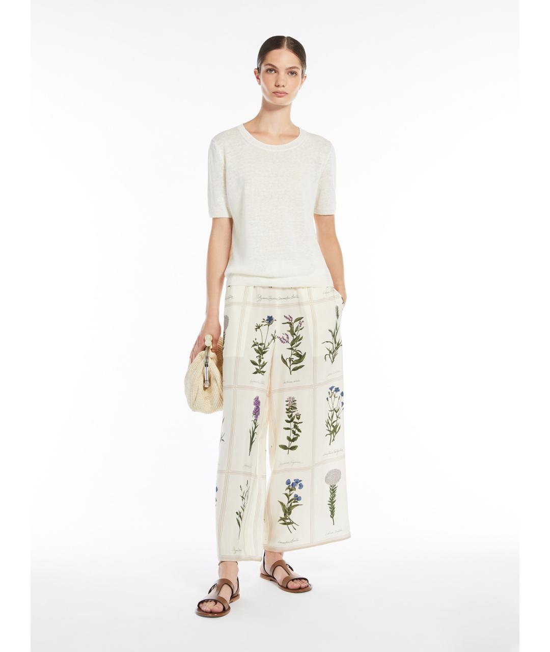 WEEKEND MAX MARA Белая льняная футболка, фото 2