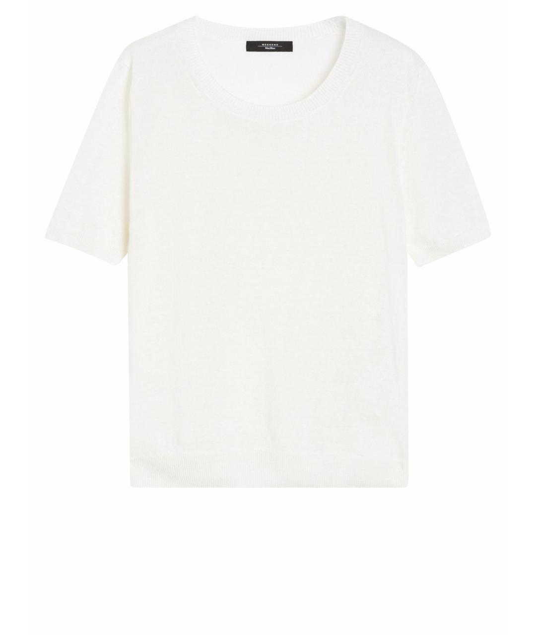 WEEKEND MAX MARA Белая льняная футболка, фото 1